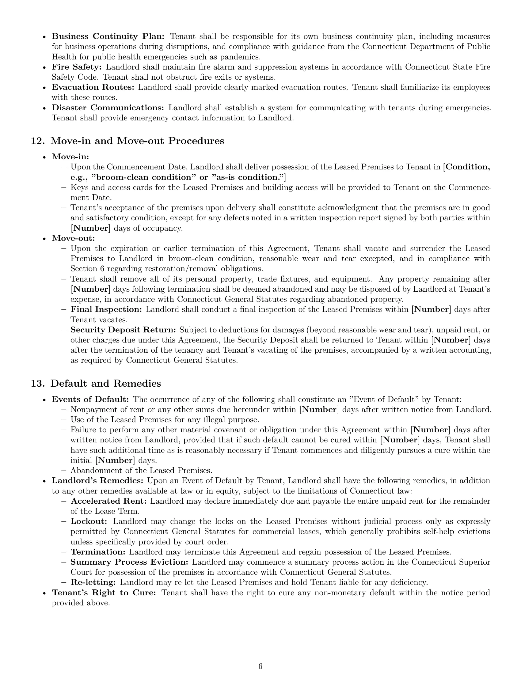 Preview page 6 of Pro Connecticut office lease agreement template