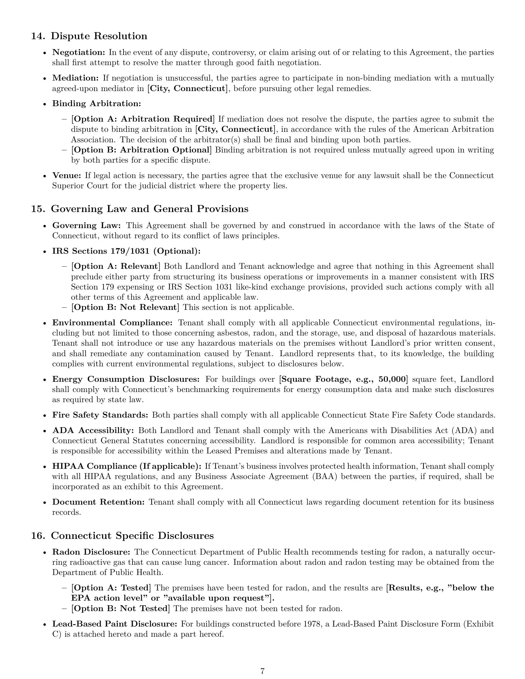 Preview page 7 of Pro Connecticut office lease agreement template