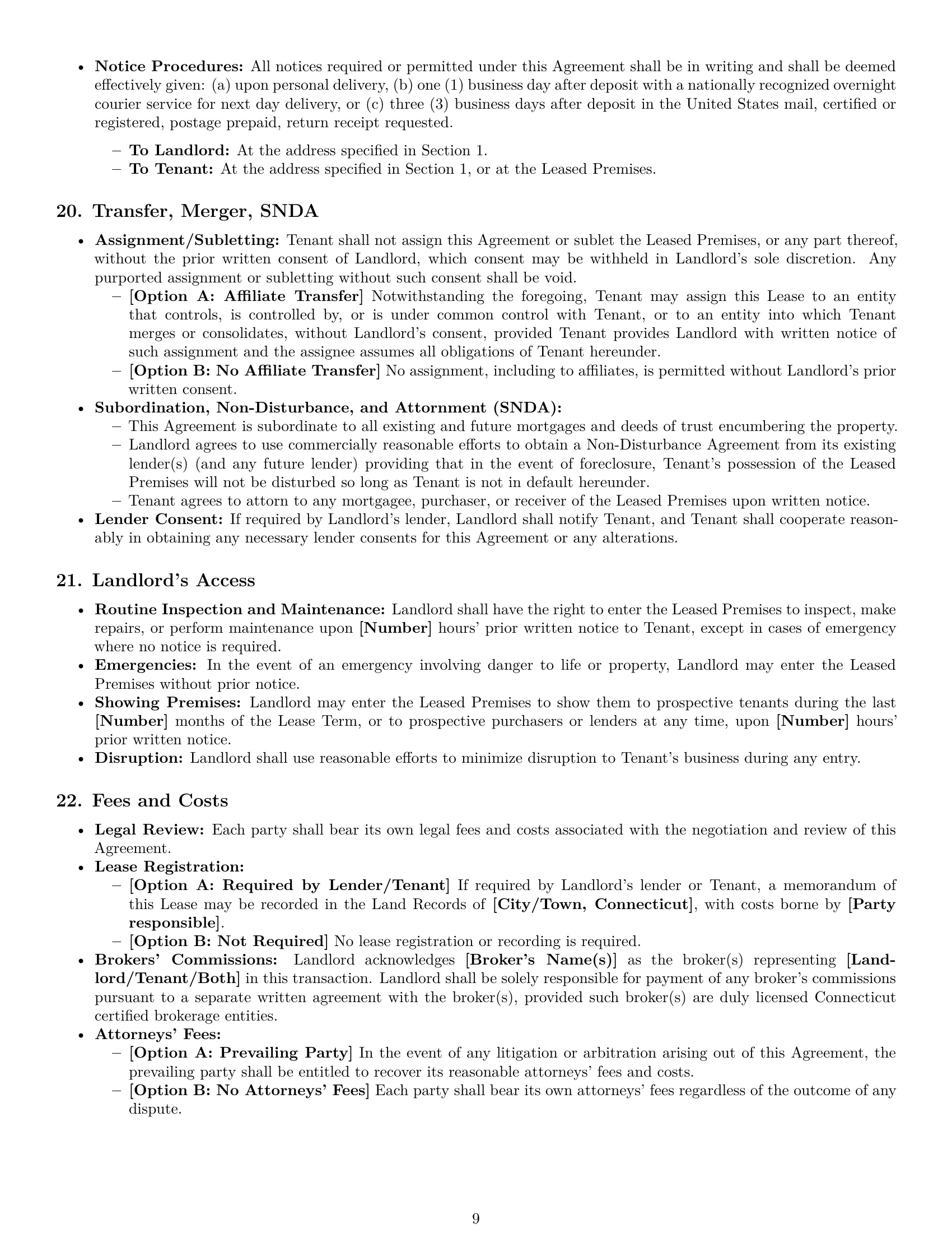 Preview page 9 of Pro Connecticut office lease agreement template