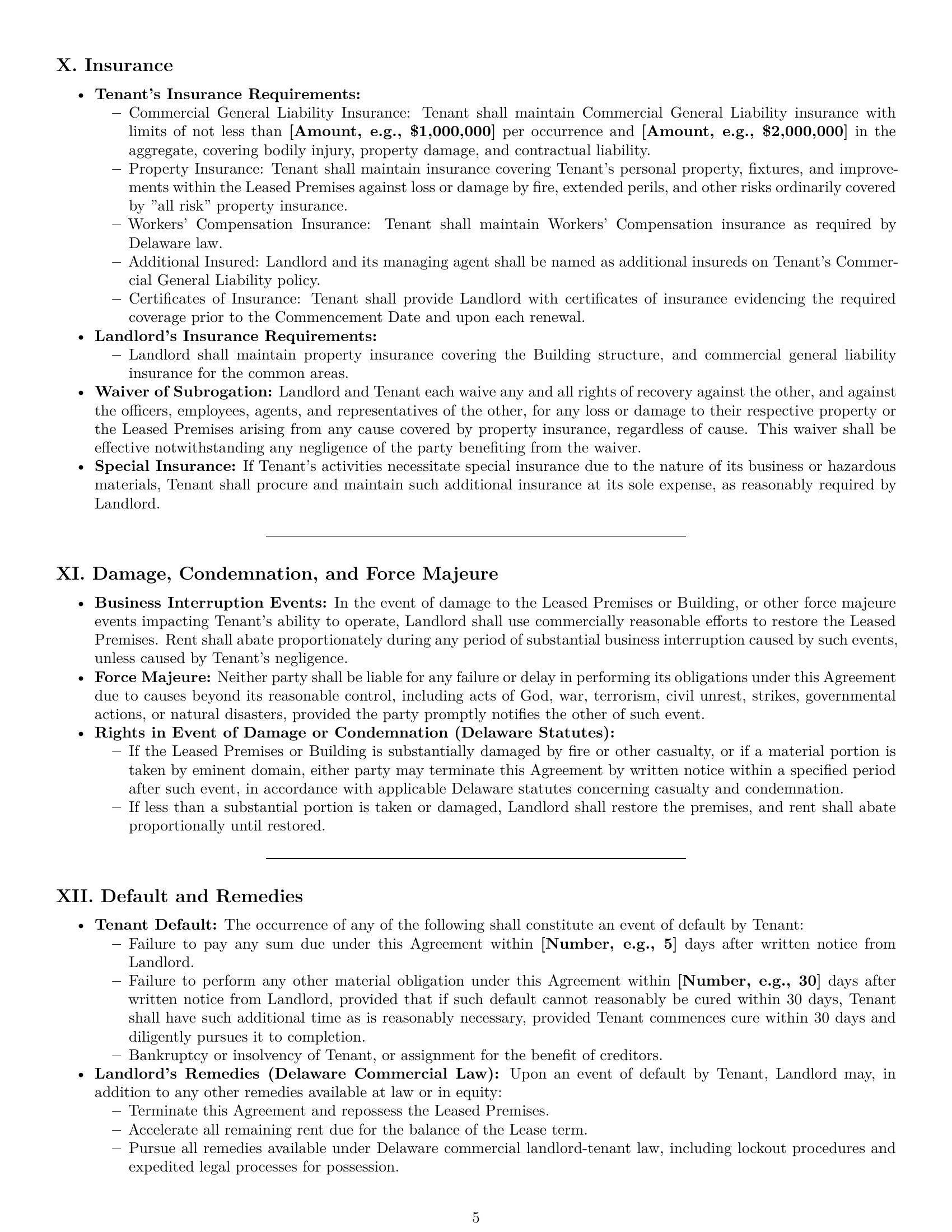 Preview page 5 of Pro Delaware office lease agreement template