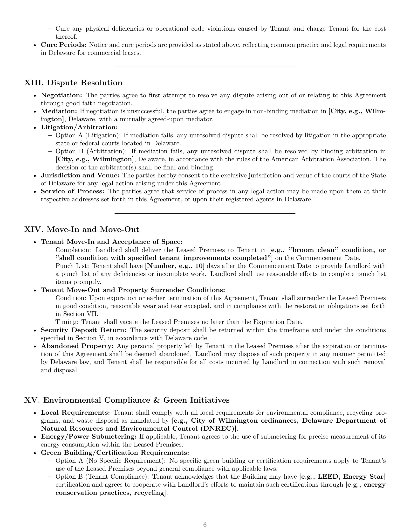 Preview page 6 of Pro Delaware office lease agreement template