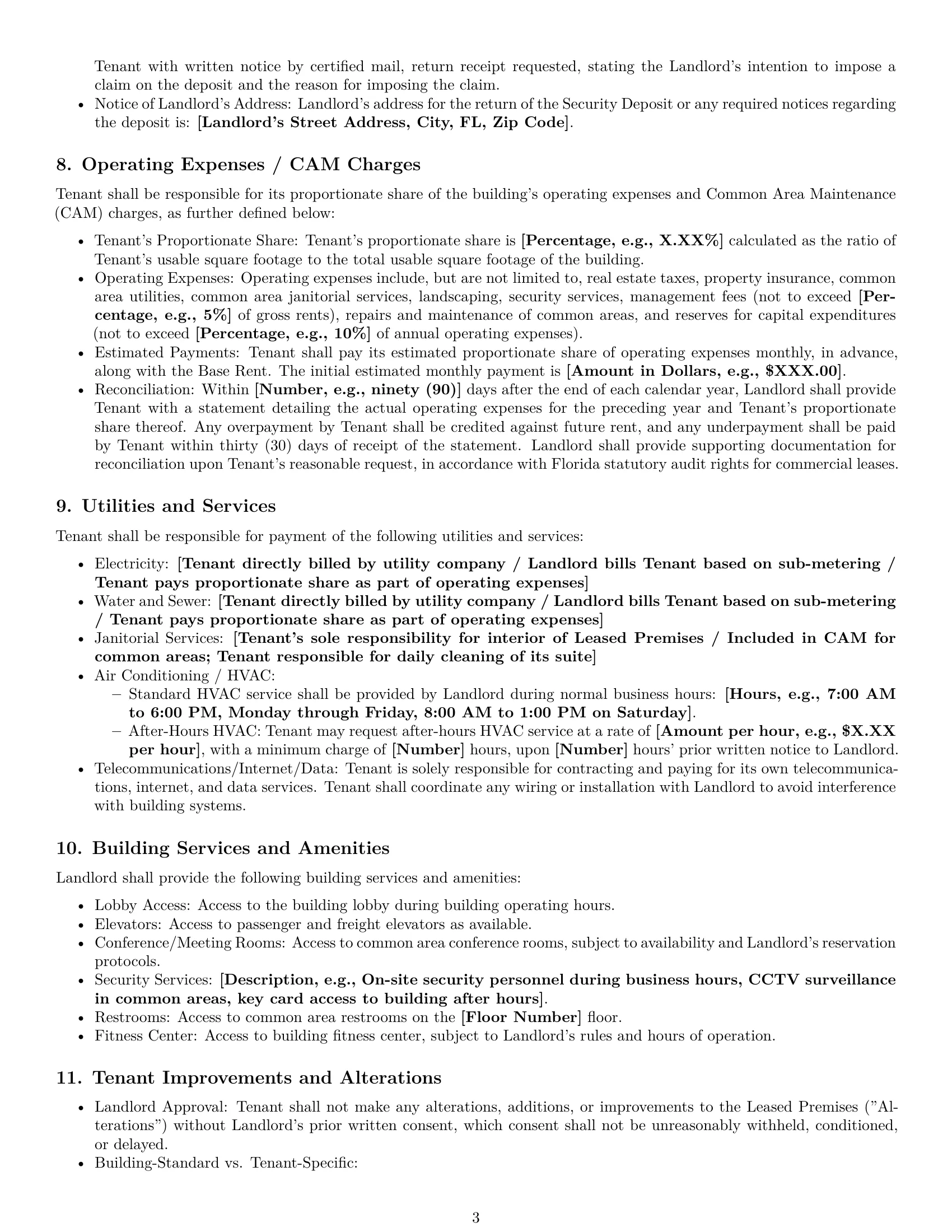Preview page 3 of Pro Florida office lease agreement template