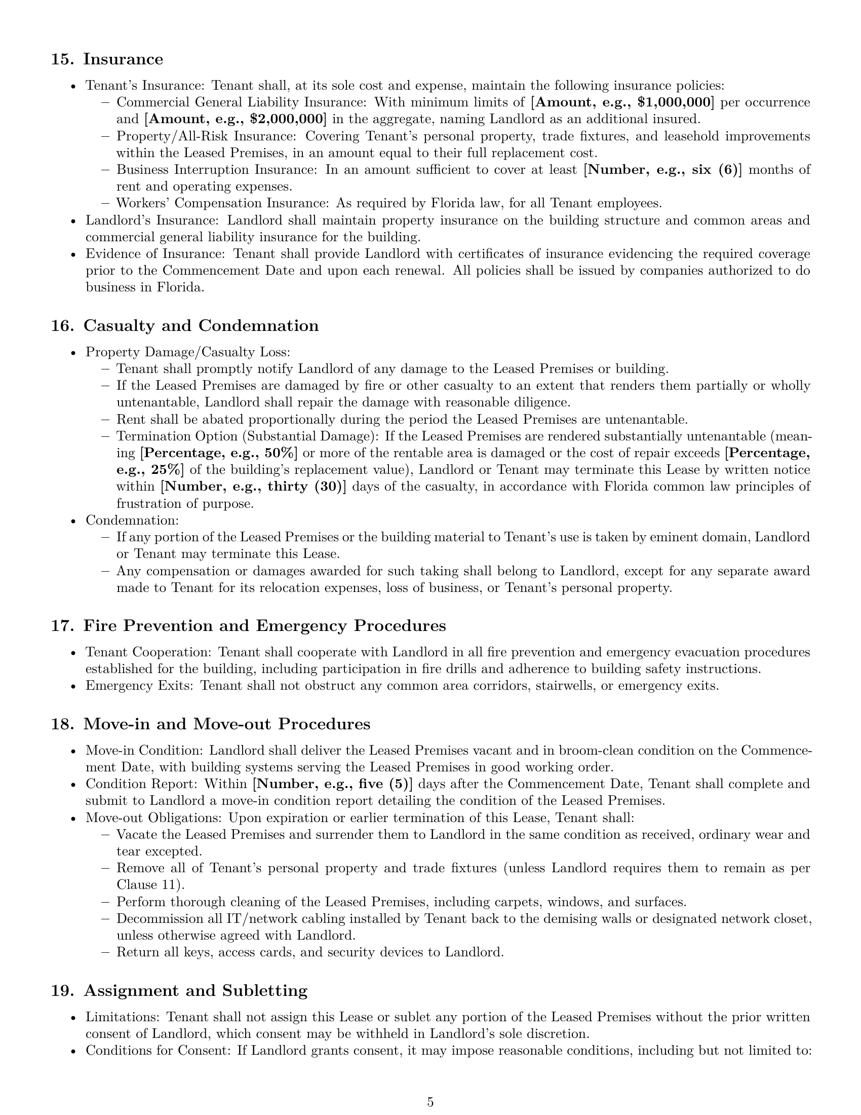Preview page 5 of Pro Florida office lease agreement template