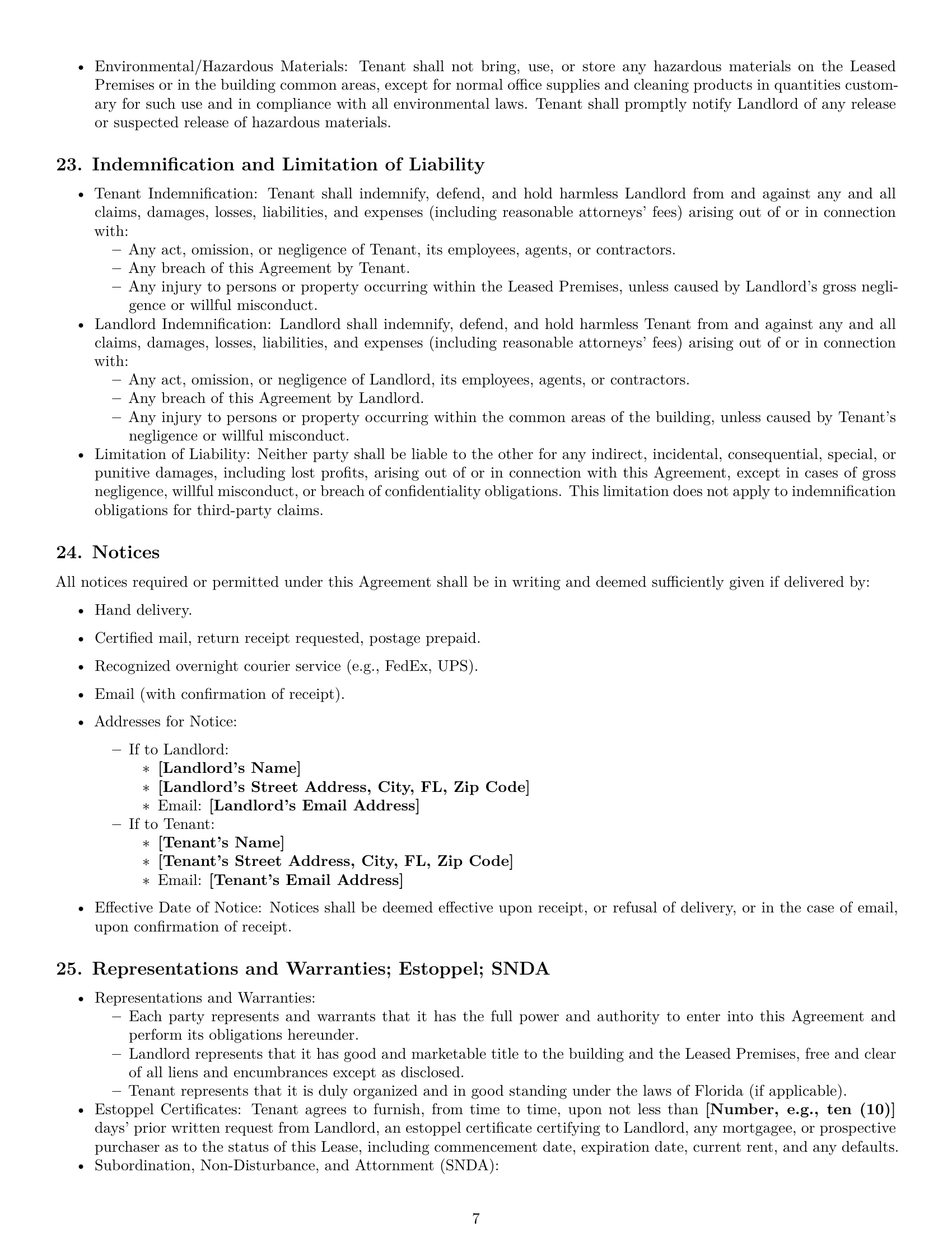 Preview page 7 of Pro Florida office lease agreement template