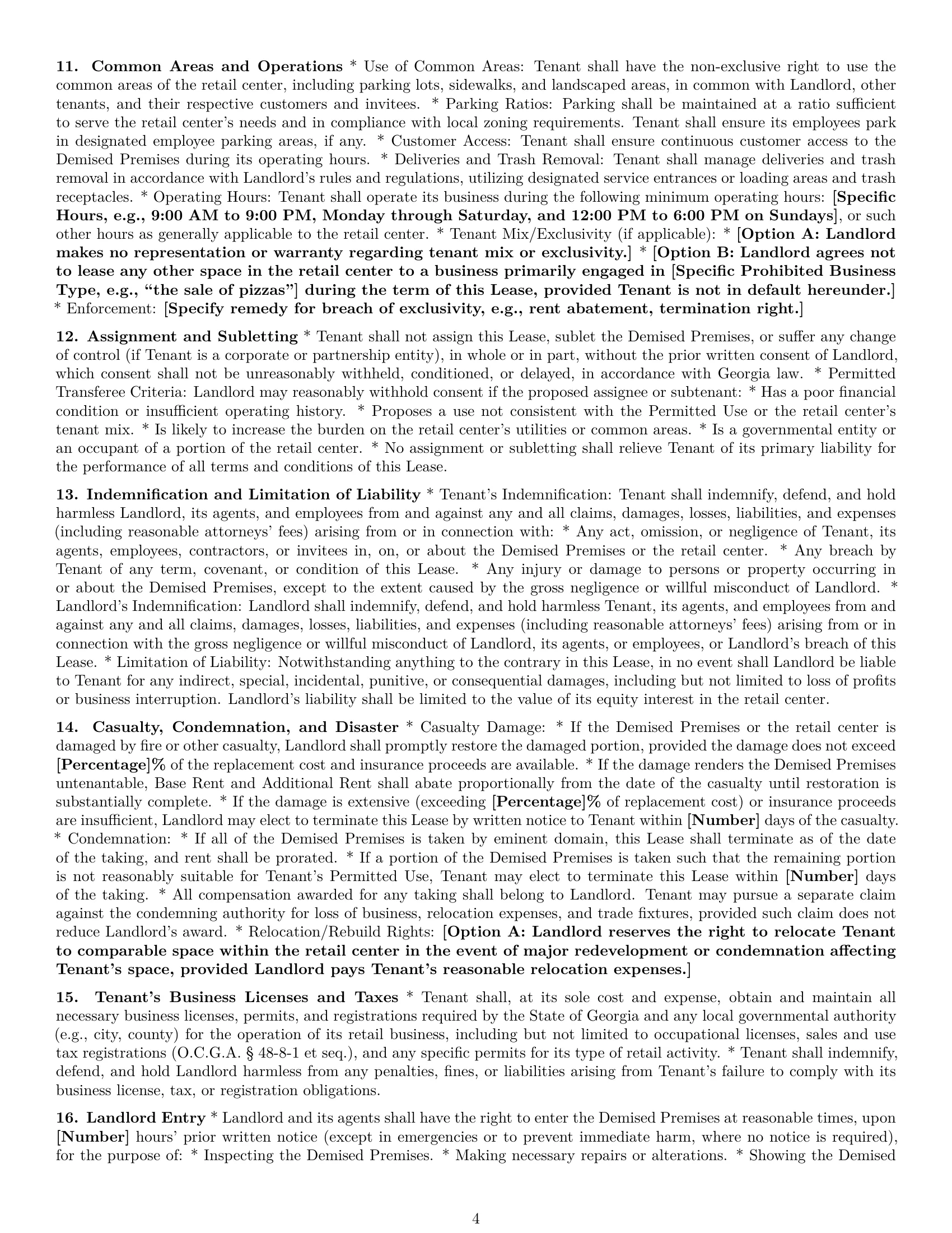 Preview page 4 of Pro Georgia retail lease agreement template