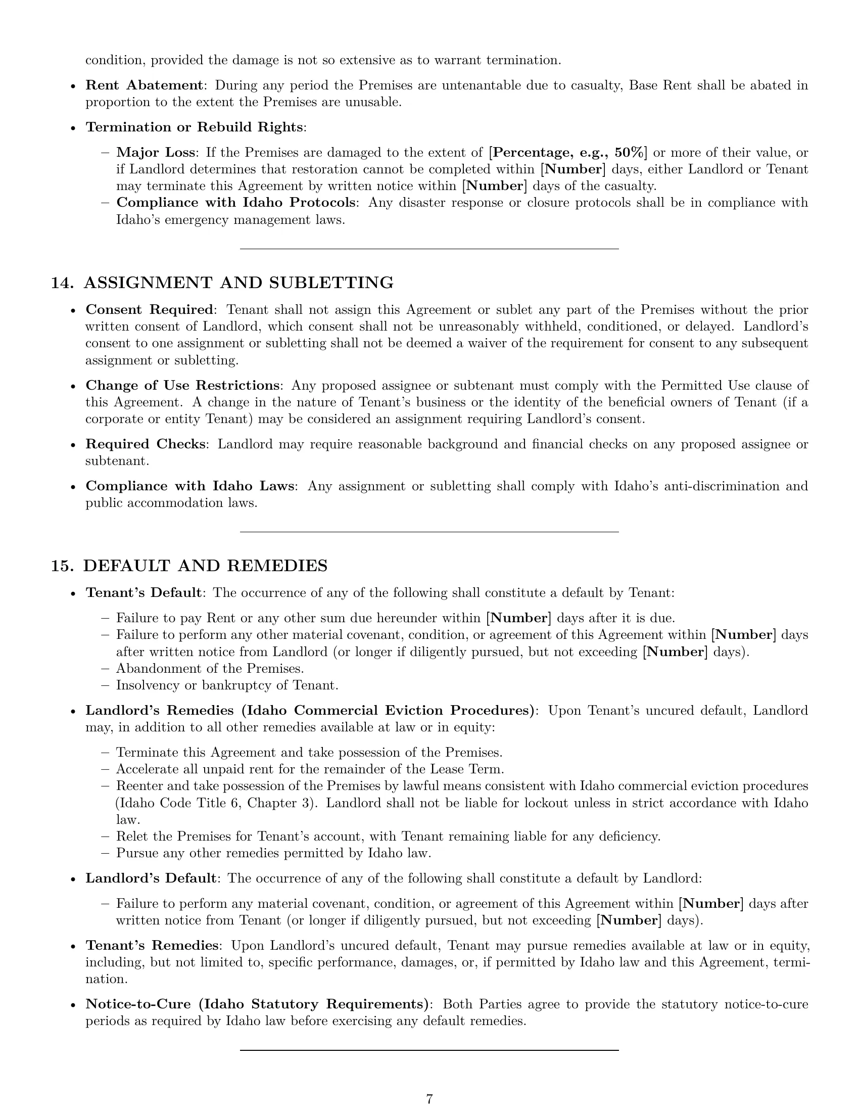 Preview page 7 of Pro Idaho retail lease agreement template