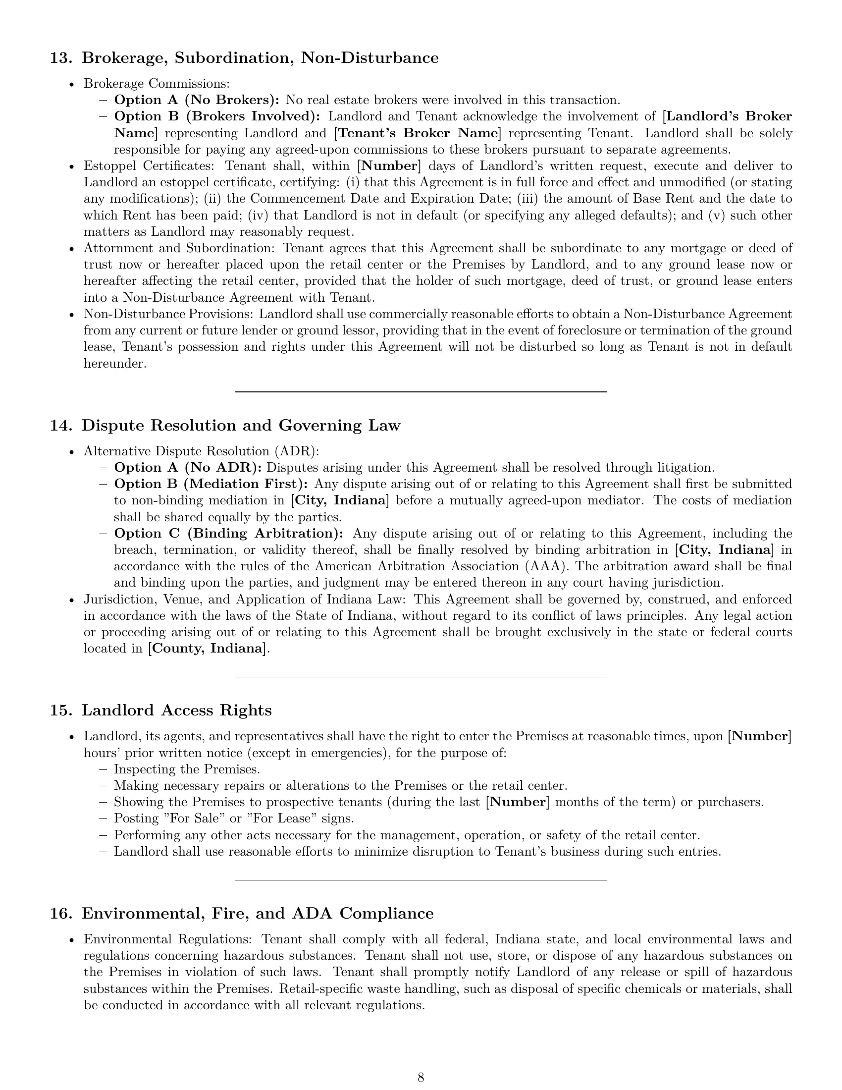 Preview page 8 of Pro Indiana retail lease agreement template