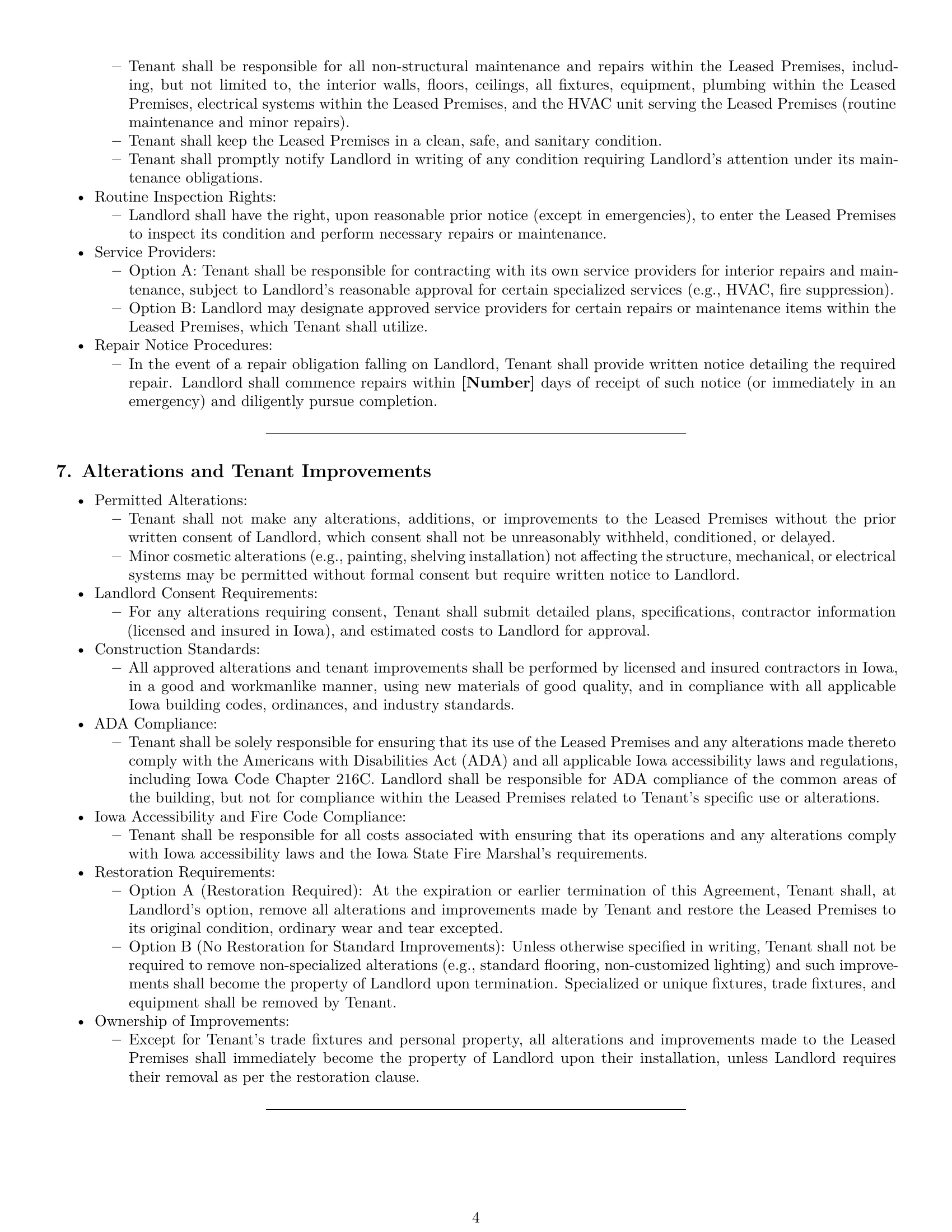 Preview page 4 of Pro Iowa retail lease agreement template