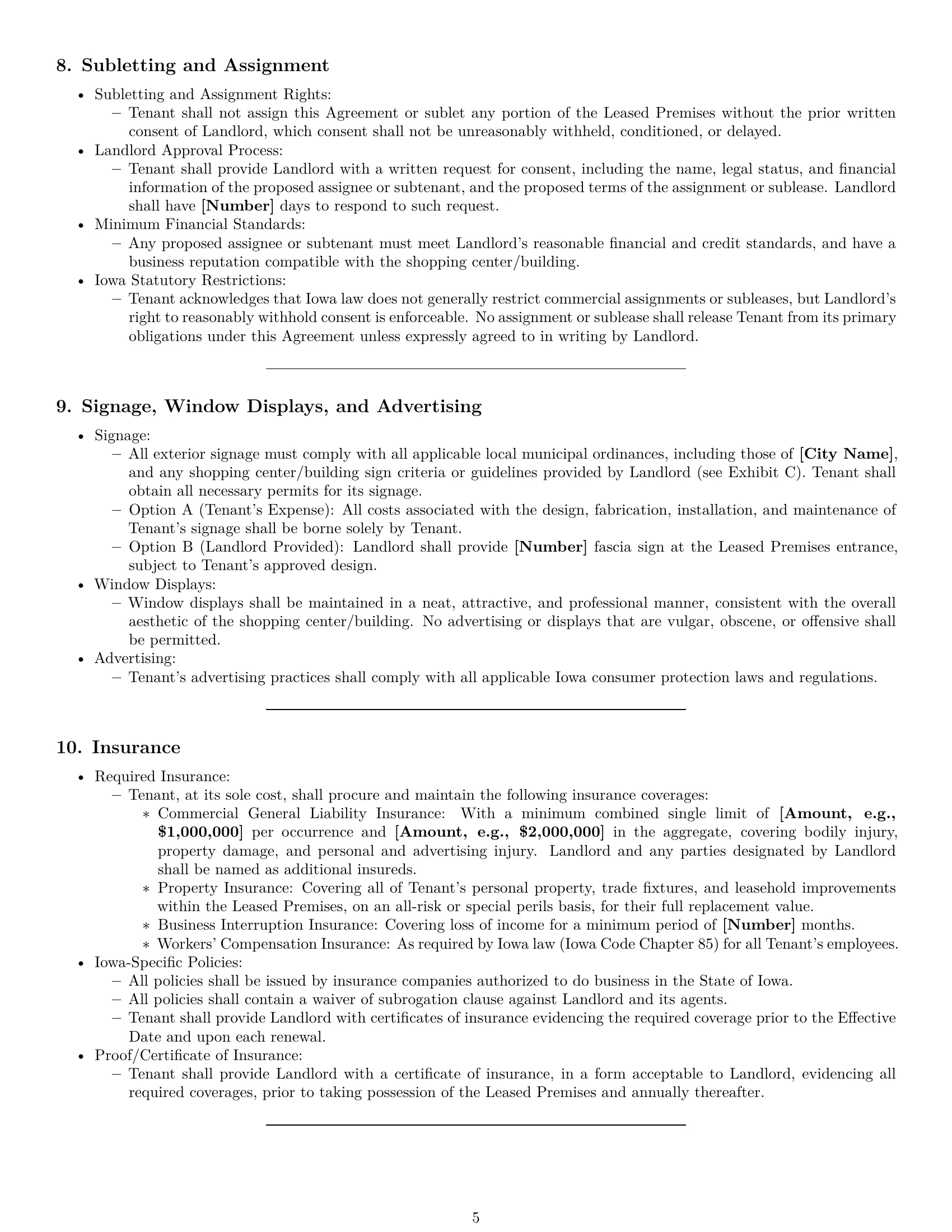 Preview page 5 of Pro Iowa retail lease agreement template
