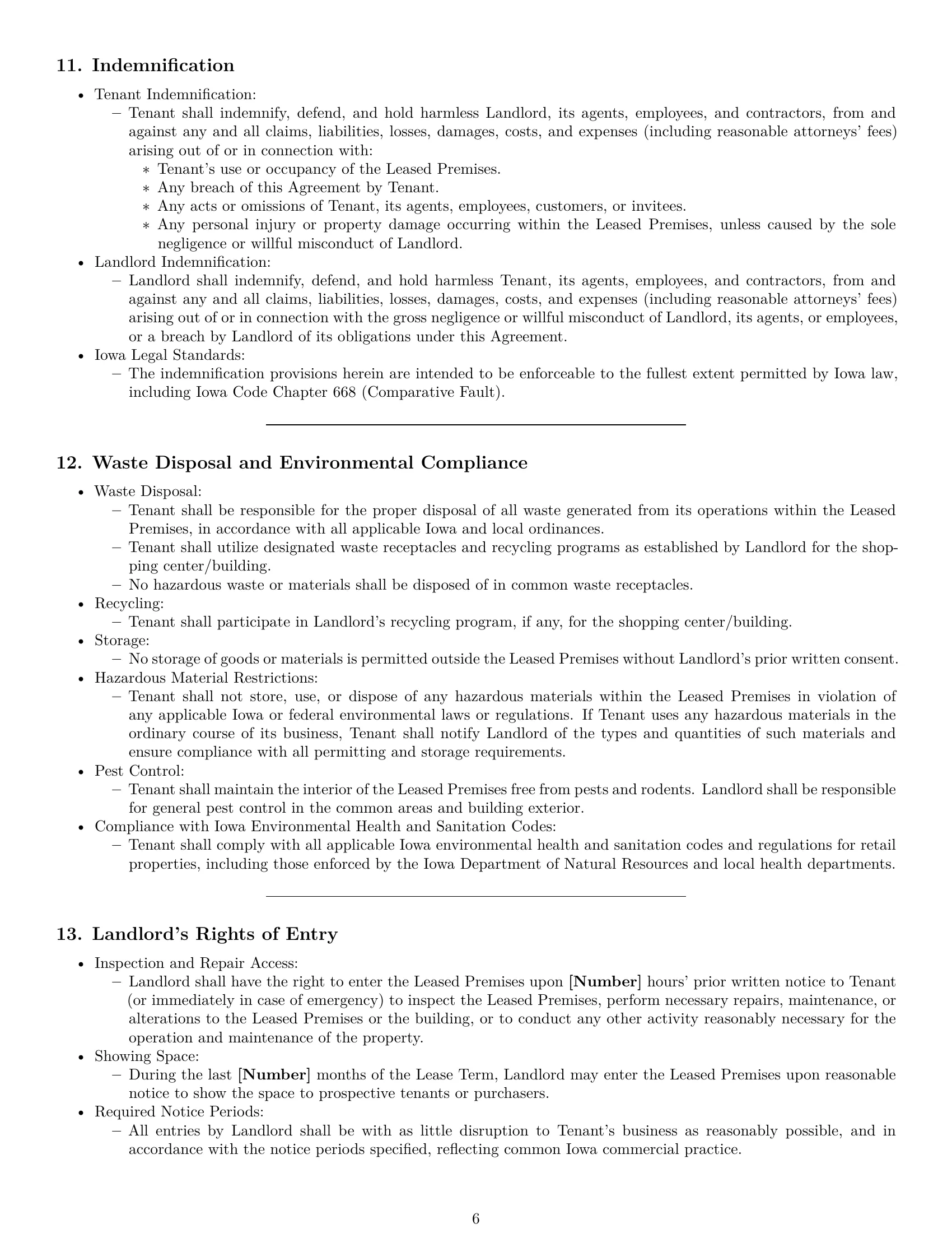 Preview page 6 of Pro Iowa retail lease agreement template