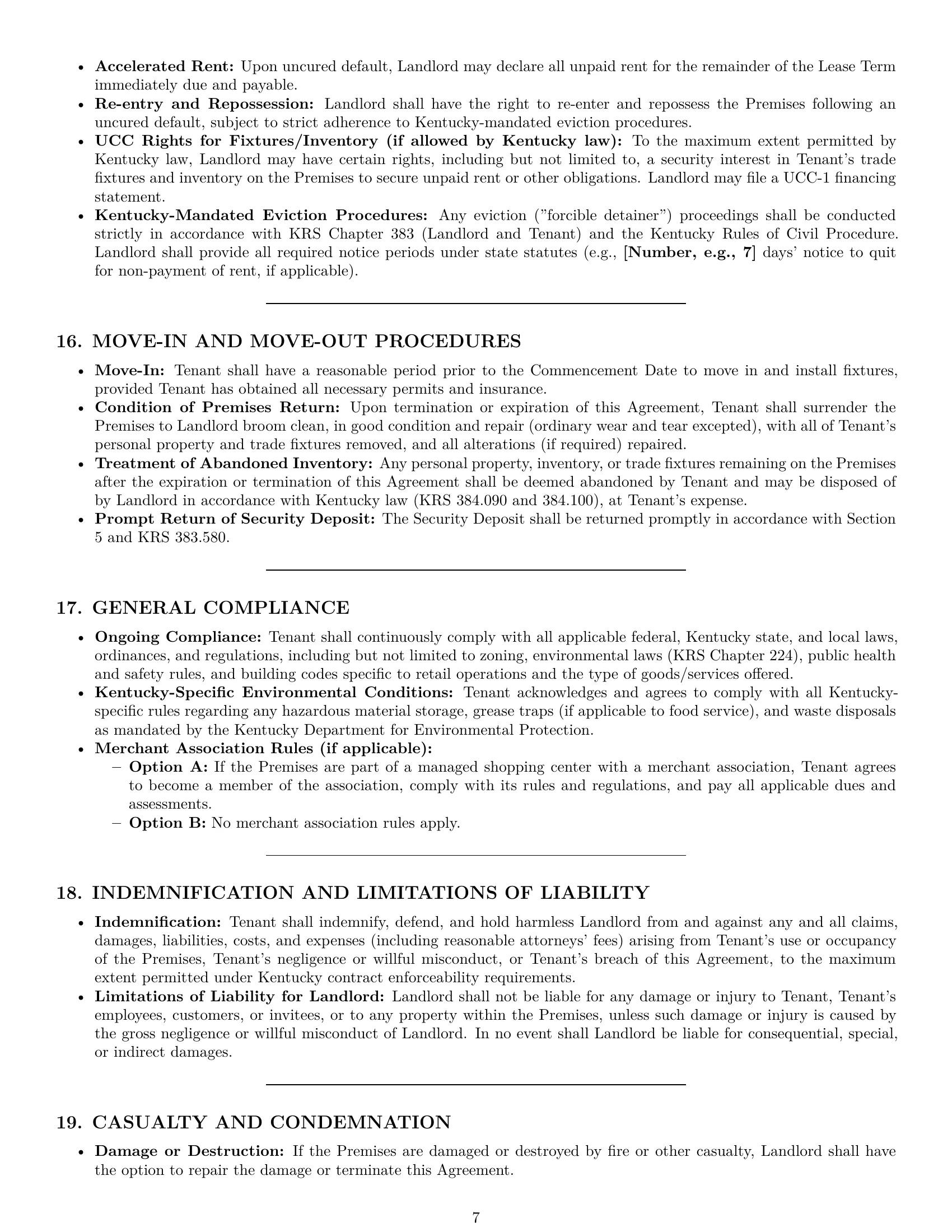 Preview page 7 of Pro Kentucky retail lease agreement template