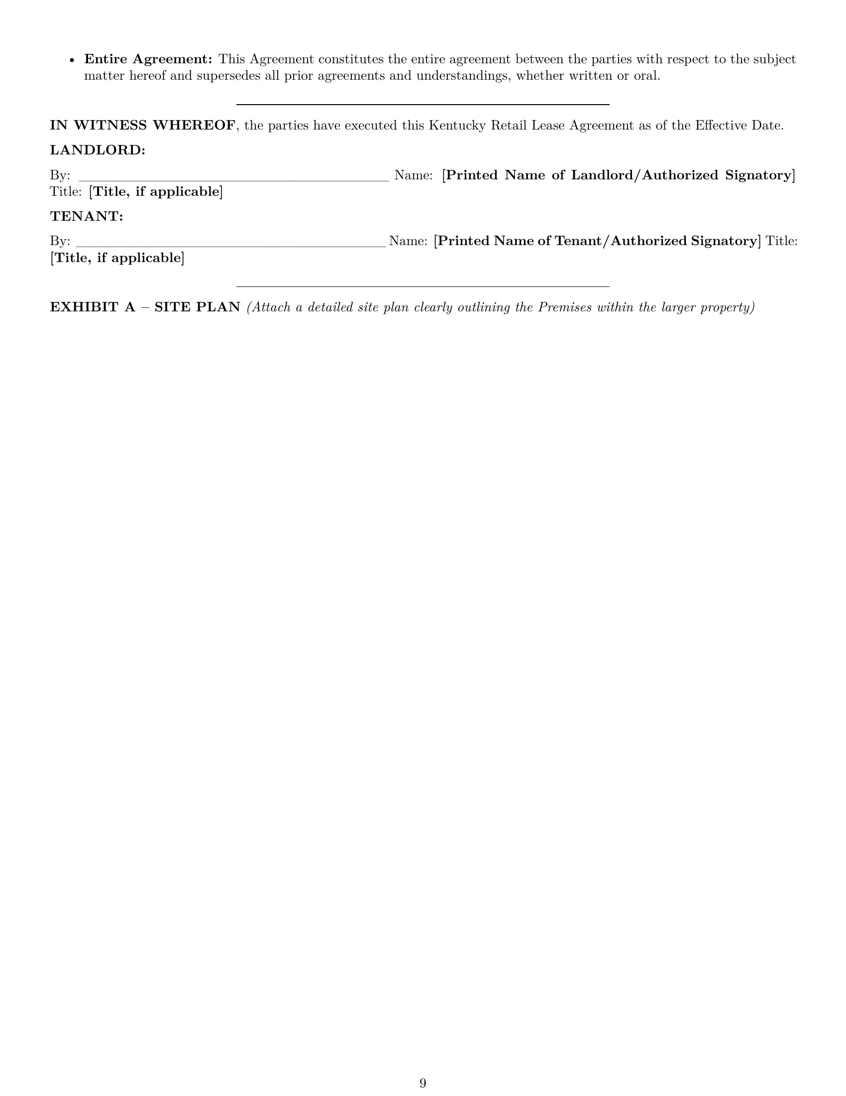 Preview page 9 of Pro Kentucky retail lease agreement template