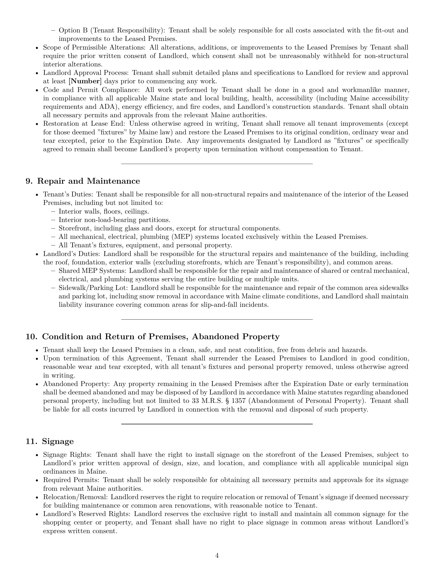 Preview page 4 of Pro Maine retail lease agreement template