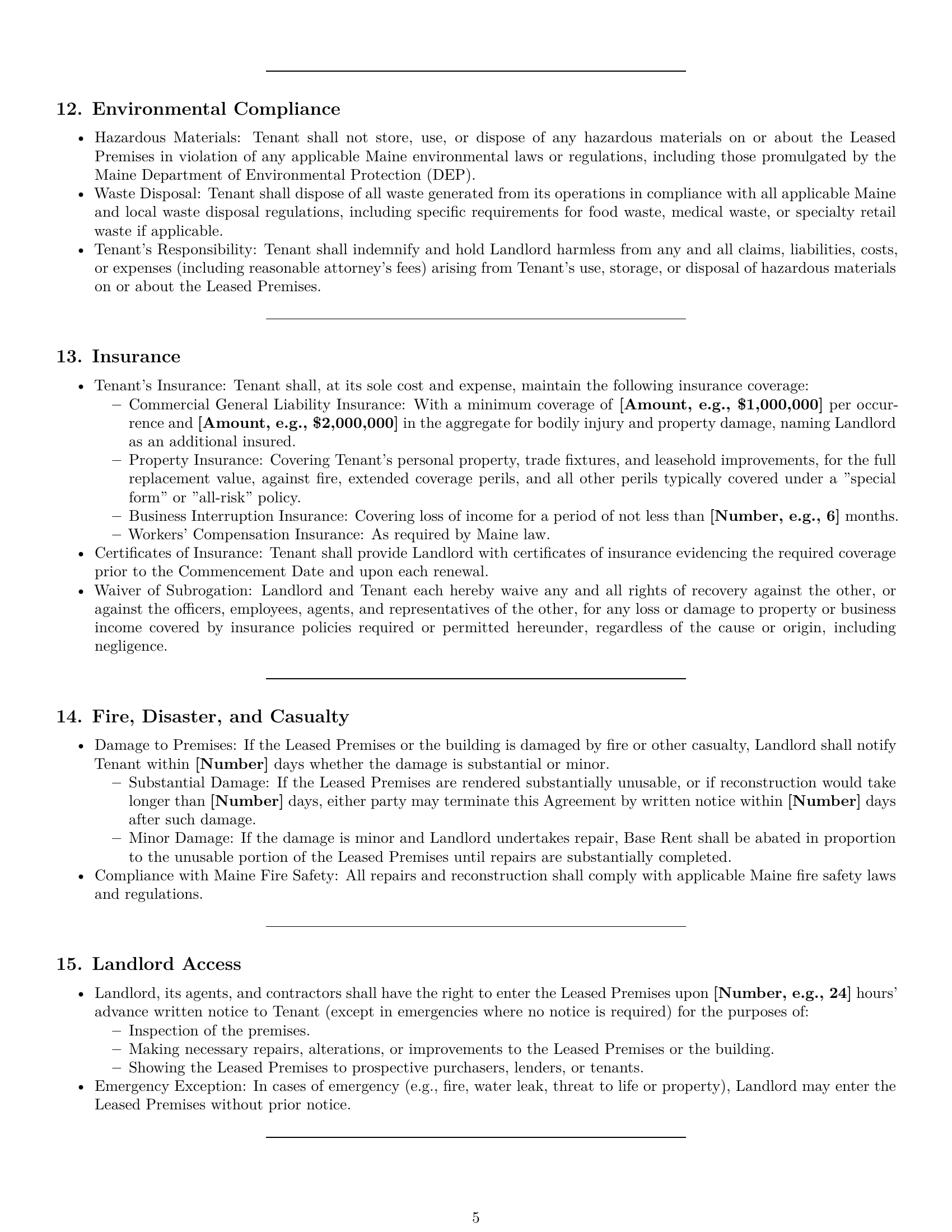 Preview page 5 of Pro Maine retail lease agreement template