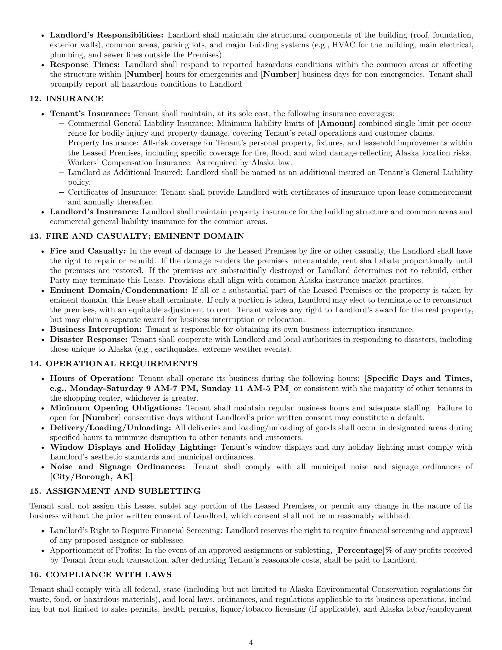 Preview page 4 of Pro Alaska retail lease agreement template