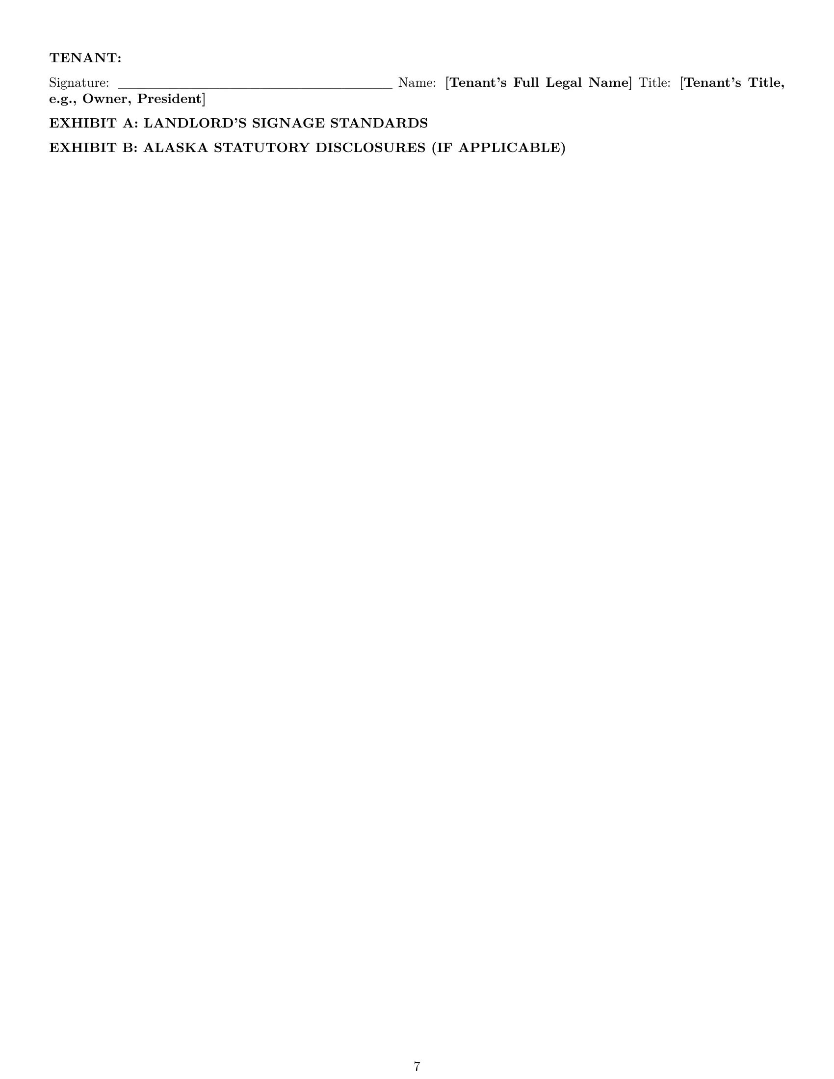 Preview page 7 of Pro Alaska retail lease agreement template