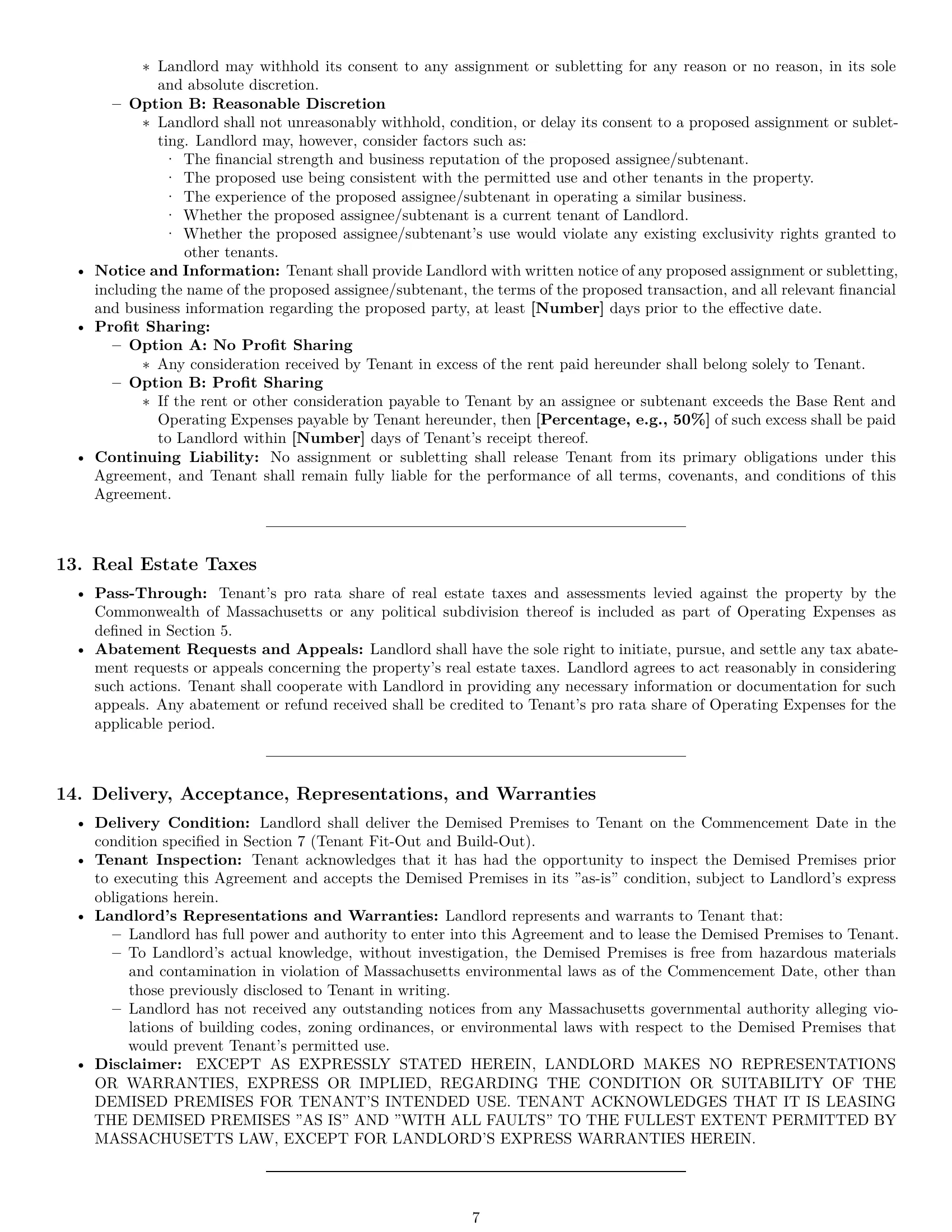 Preview page 7 of Pro Massachusetts retail lease agreement template