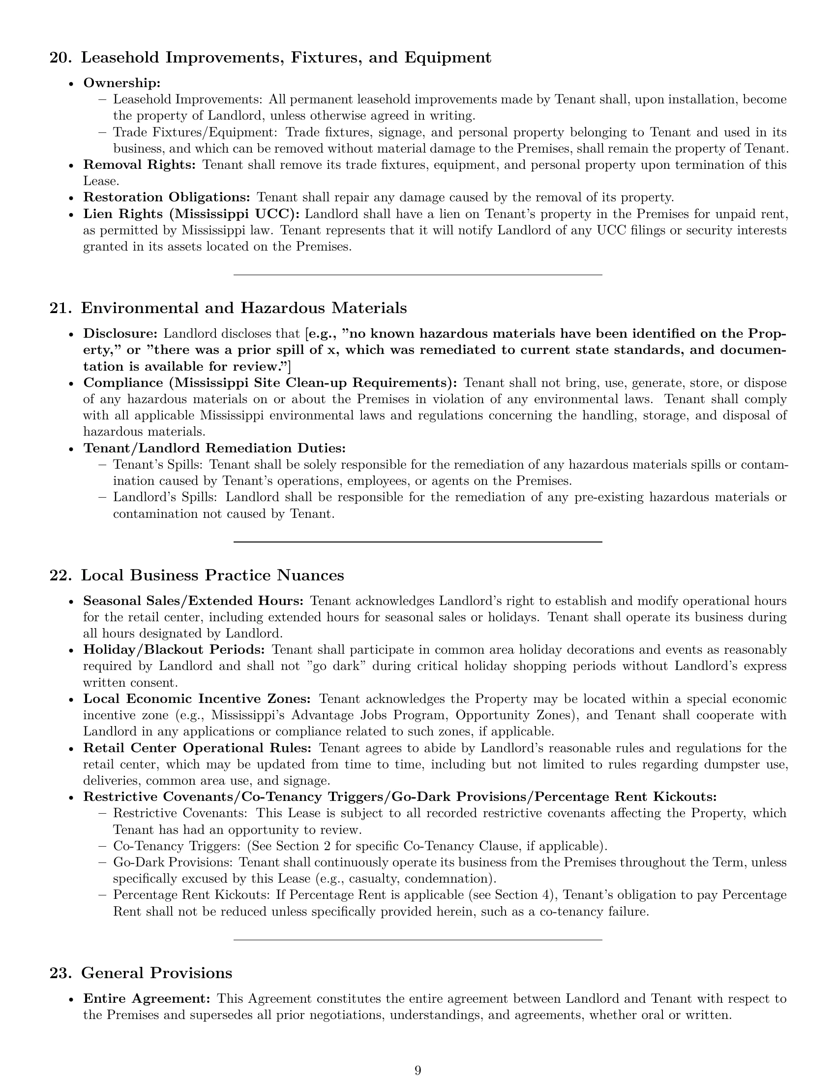 Preview page 9 of Pro Mississippi retail lease agreement template