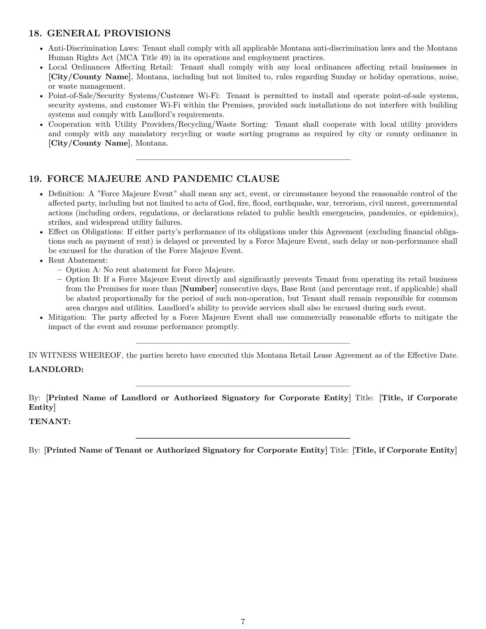 Preview page 7 of Pro Montana retail lease agreement template