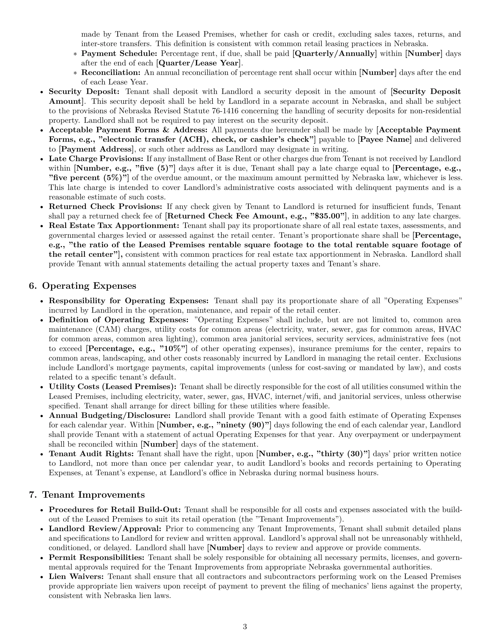 Preview page 3 of Pro Nebraska retail lease agreement template
