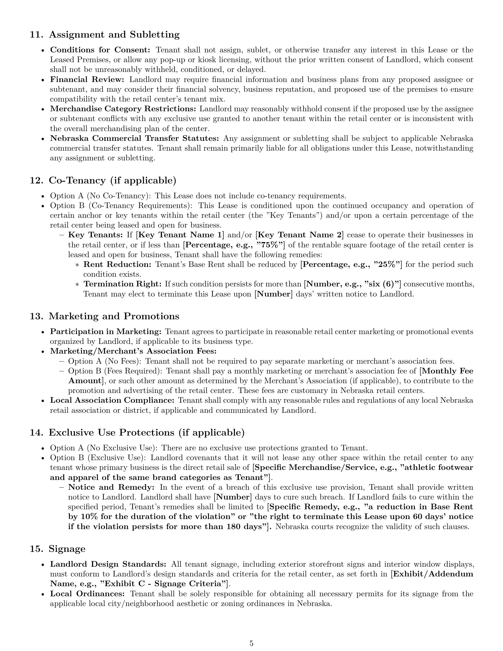 Preview page 5 of Pro Nebraska retail lease agreement template