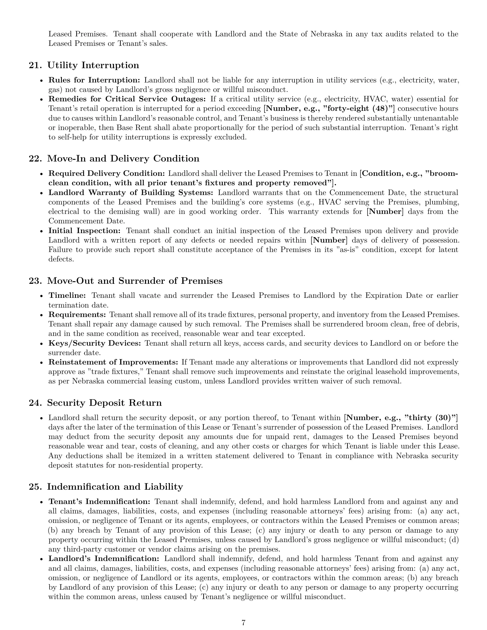 Preview page 7 of Pro Nebraska retail lease agreement template