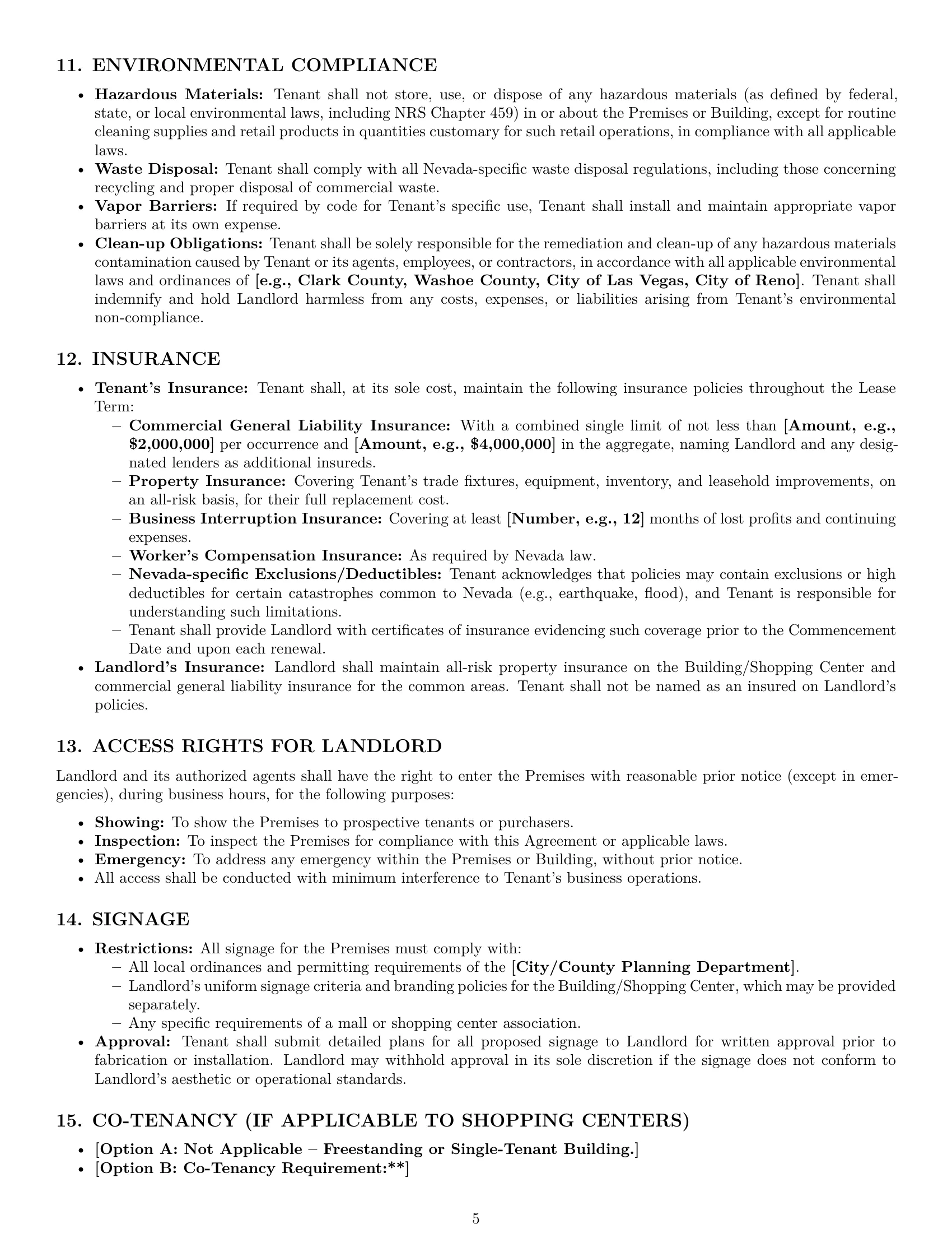 Preview page 5 of Pro Nevada retail lease agreement template