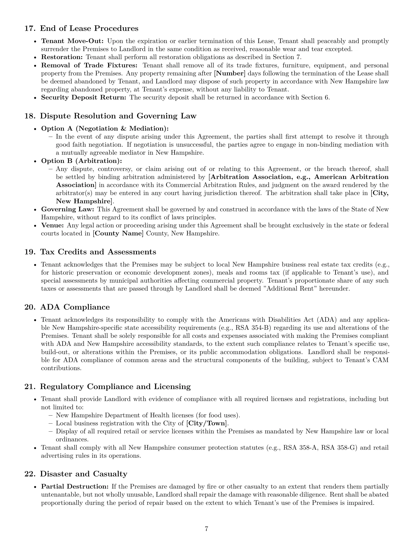 Preview page 7 of Pro New Hampshire retail lease agreement template