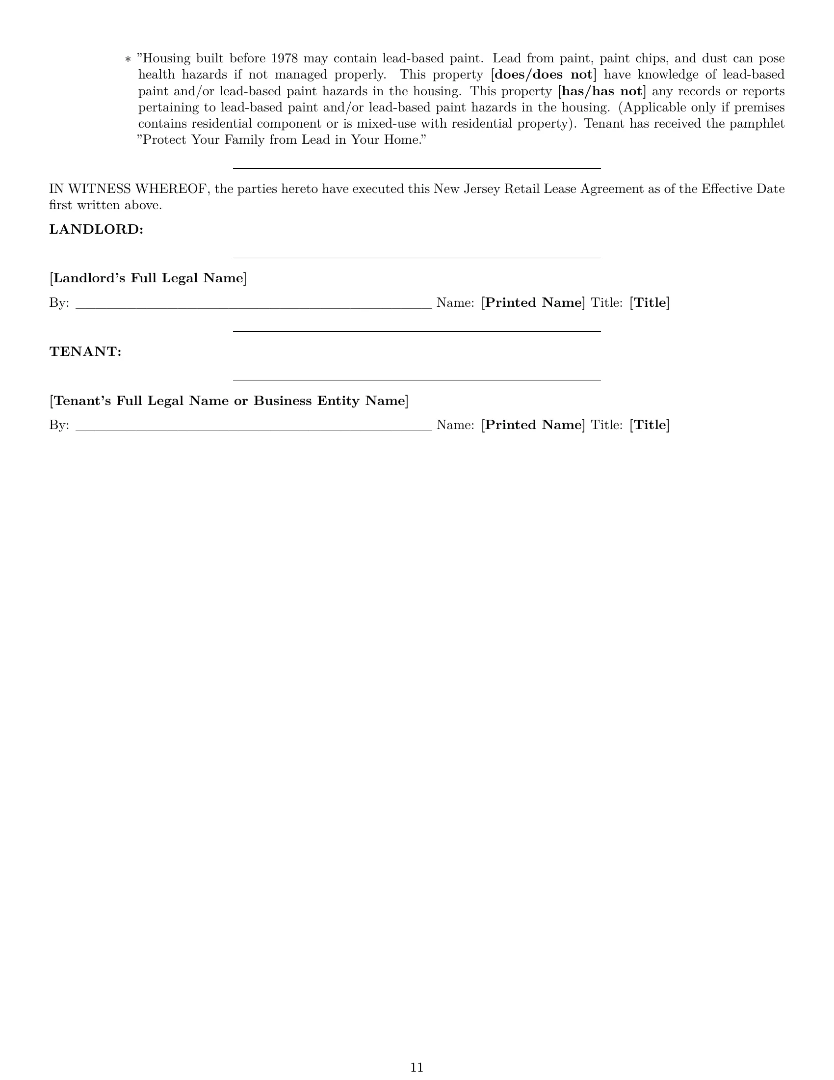 Preview page 11 of Pro New Jersey retail lease agreement template