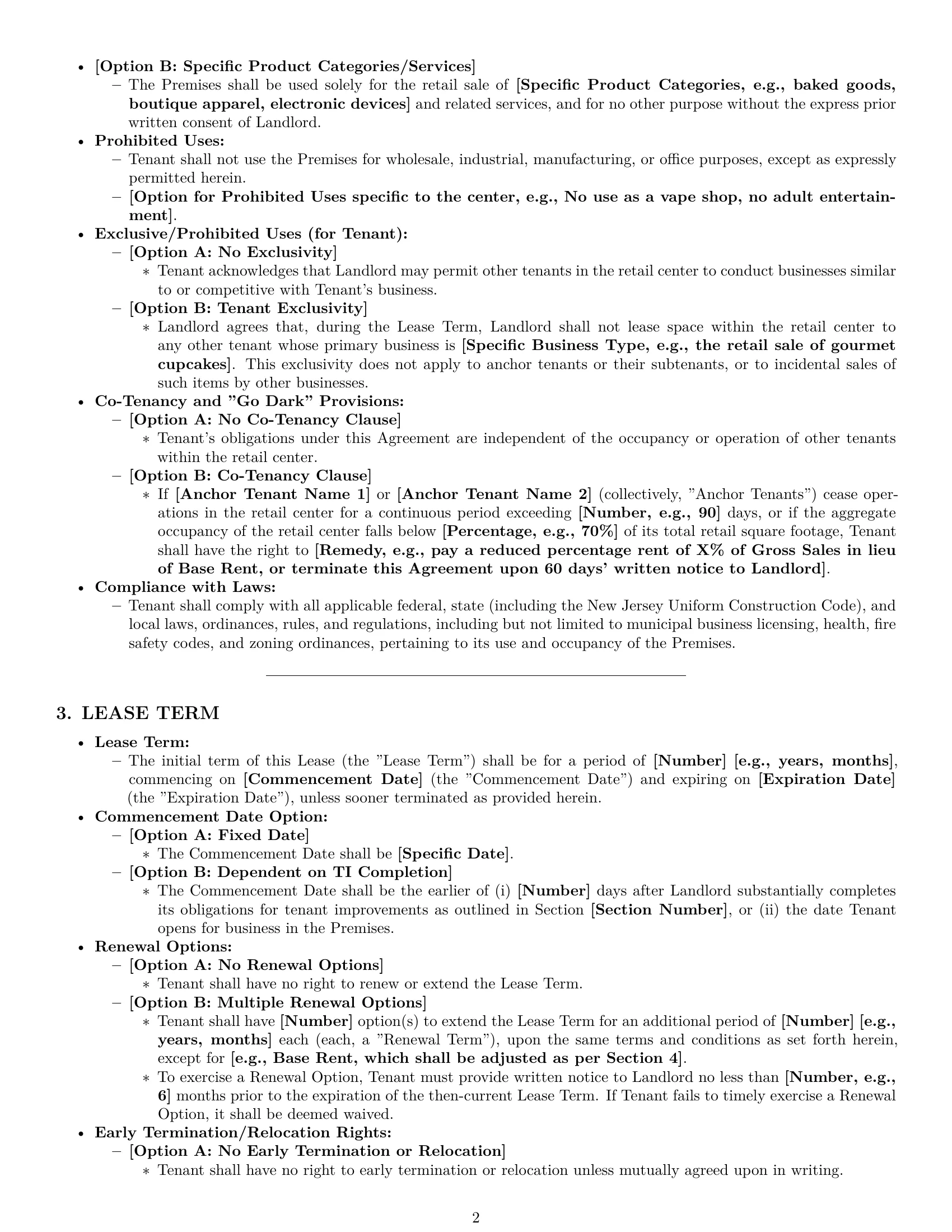Preview page 2 of Pro New Jersey retail lease agreement template