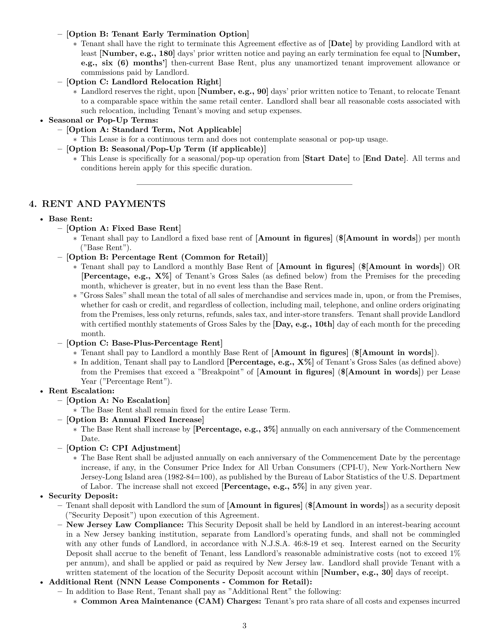 Preview page 3 of Pro New Jersey retail lease agreement template