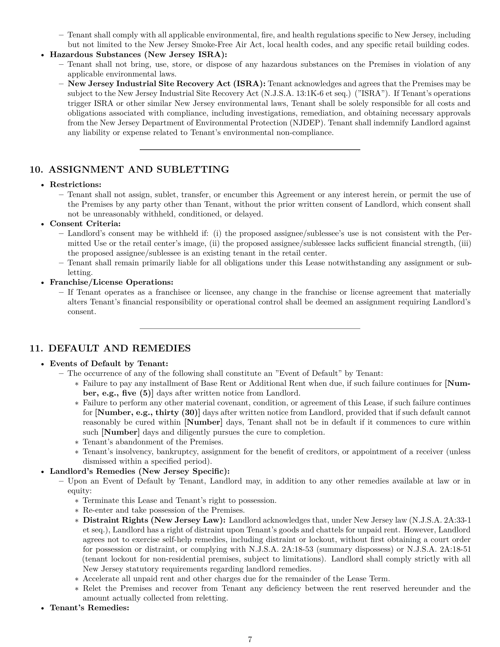 Preview page 7 of Pro New Jersey retail lease agreement template