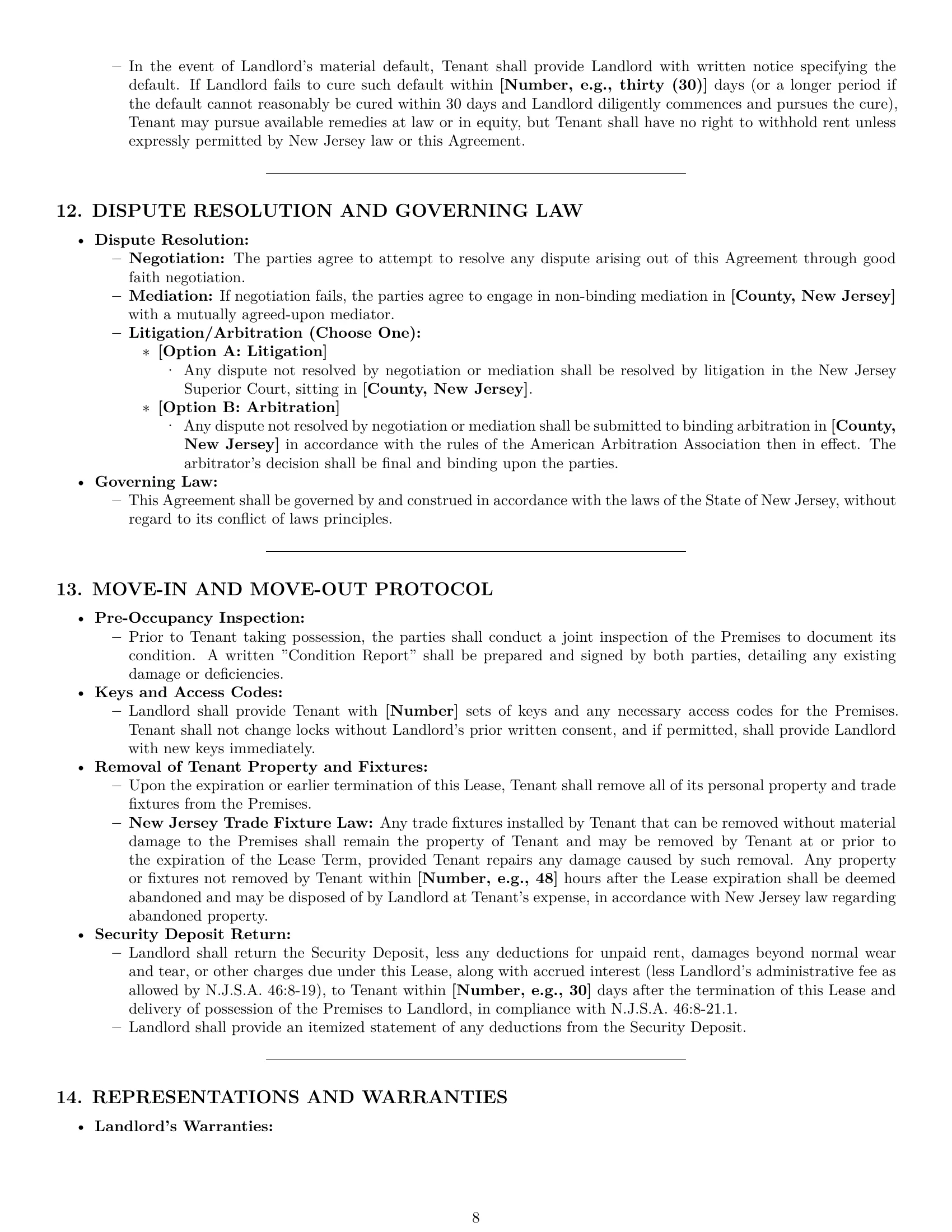 Preview page 8 of Pro New Jersey retail lease agreement template