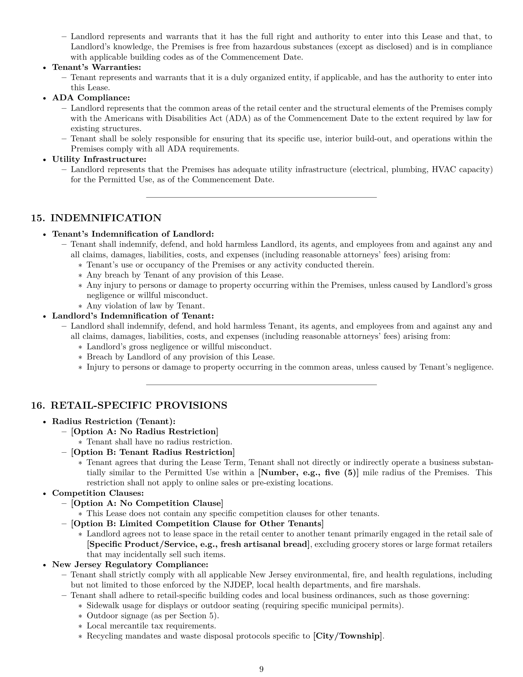 Preview page 9 of Pro New Jersey retail lease agreement template