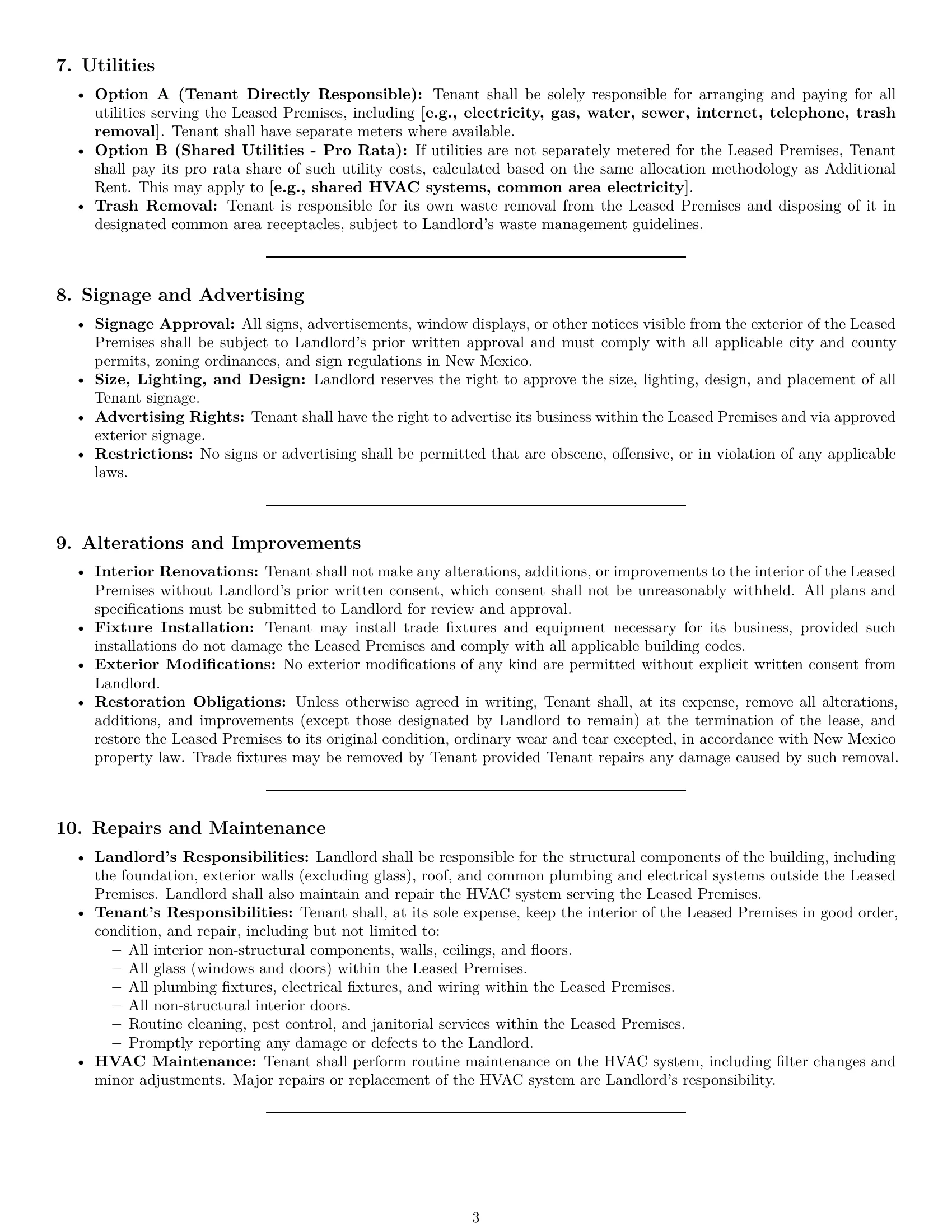 Preview page 3 of Pro New Mexico retail lease agreement template