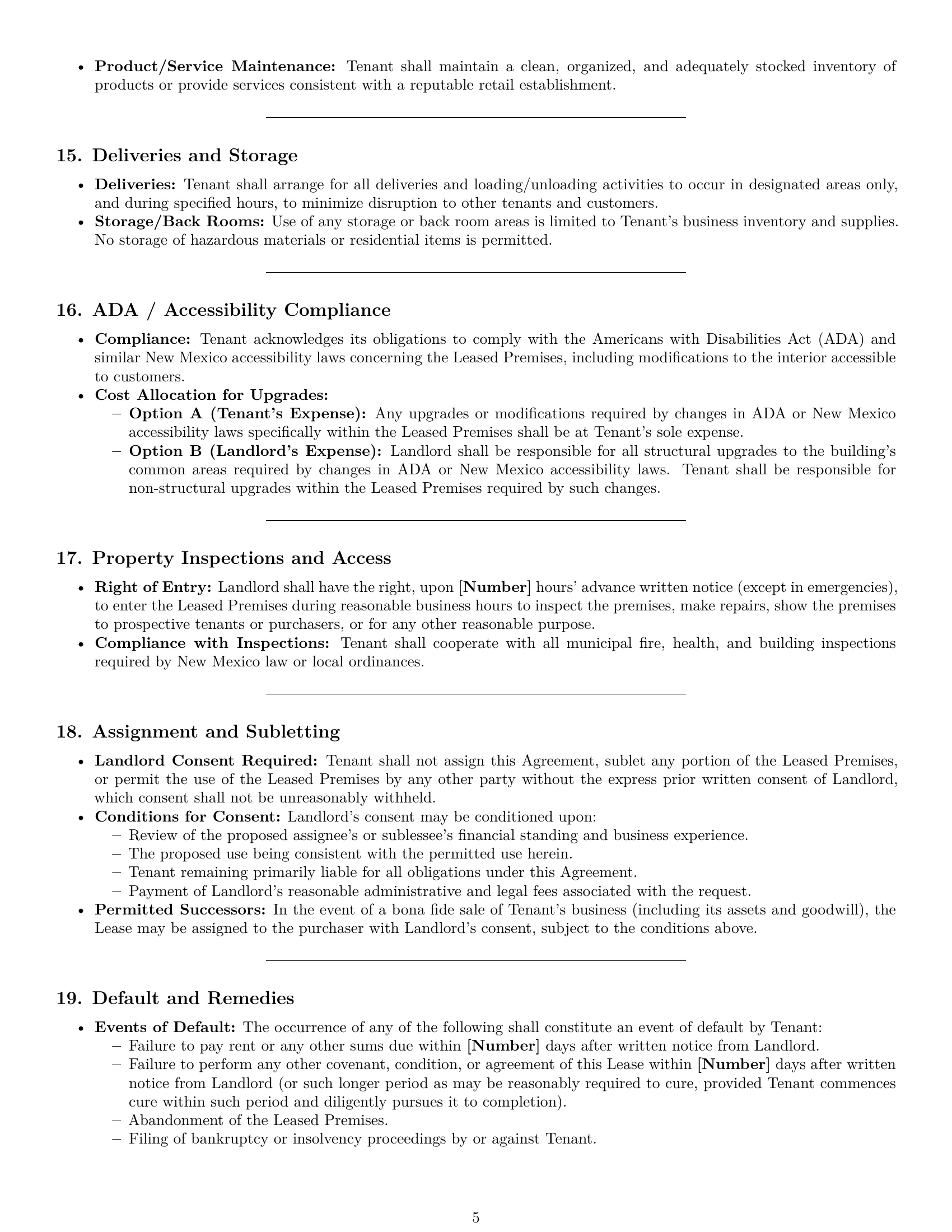 Preview page 5 of Pro New Mexico retail lease agreement template