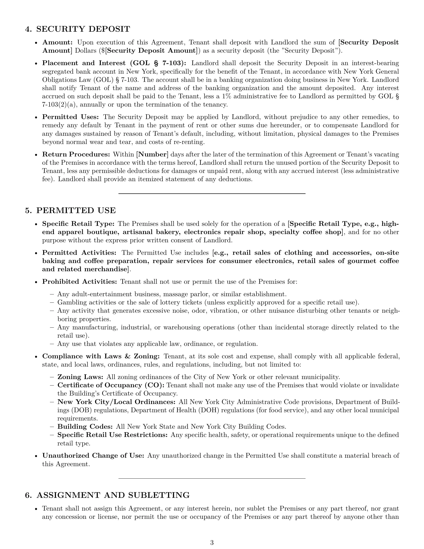 Preview page 3 of Pro New York retail lease agreement template