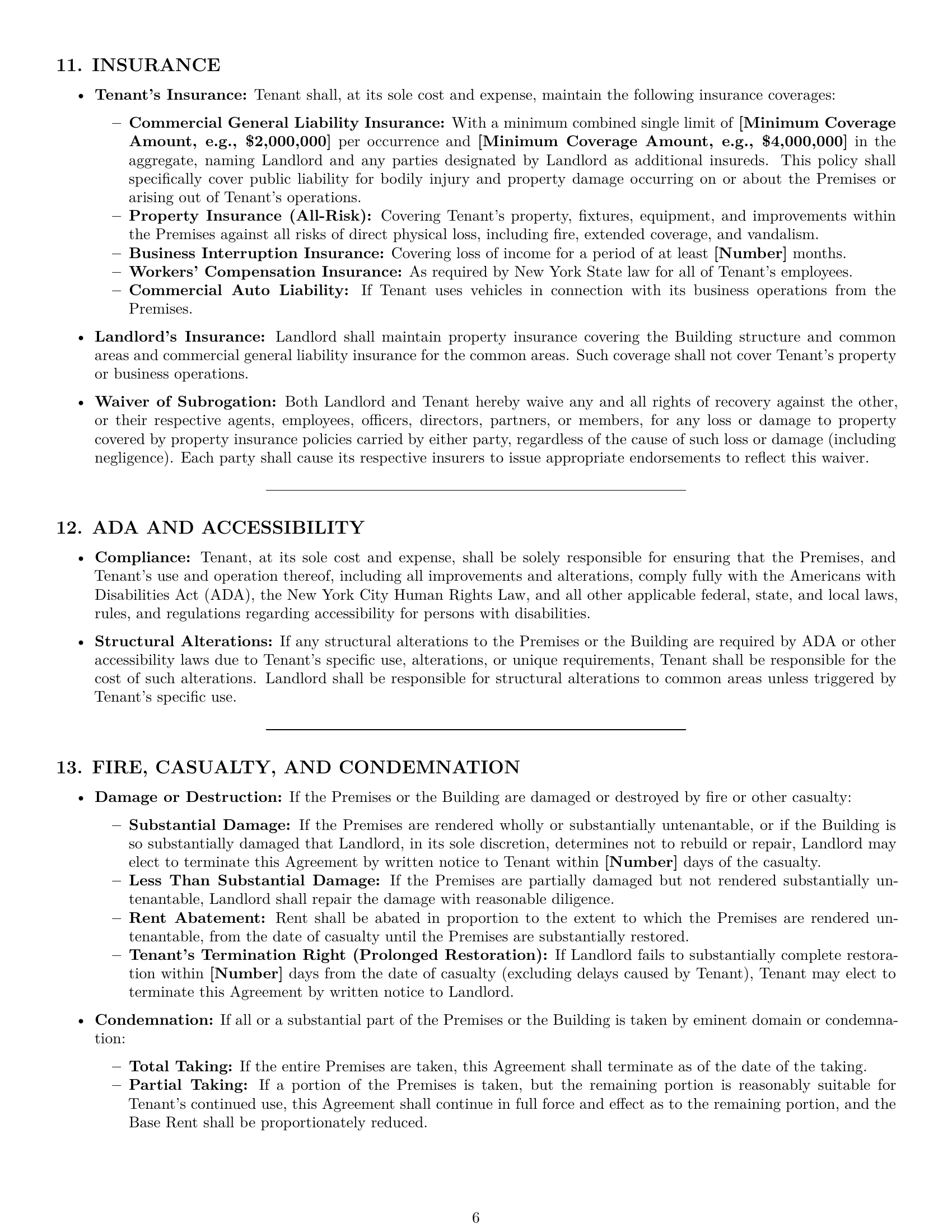 Preview page 6 of Pro New York retail lease agreement template