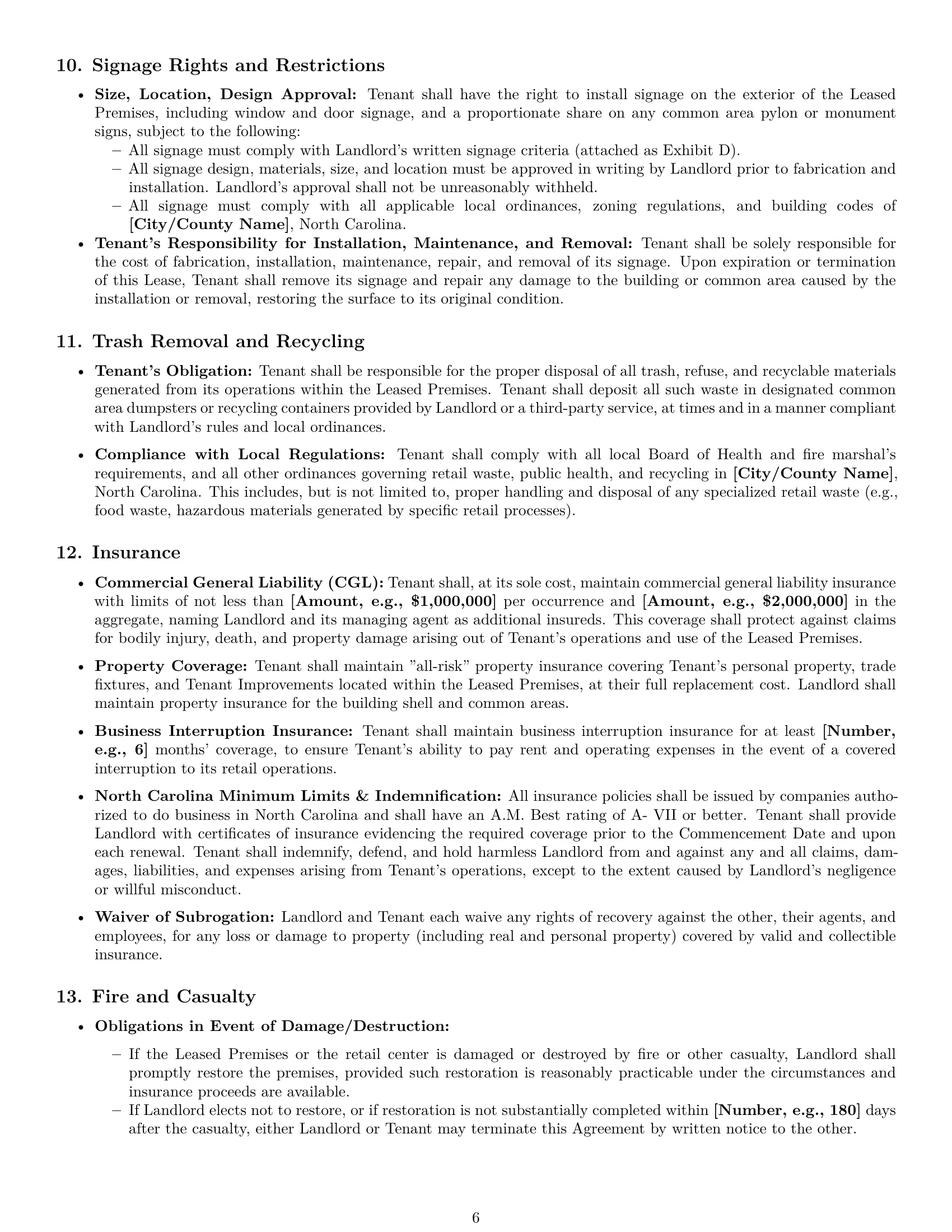 Preview page 6 of Pro North Carolina retail lease agreement template