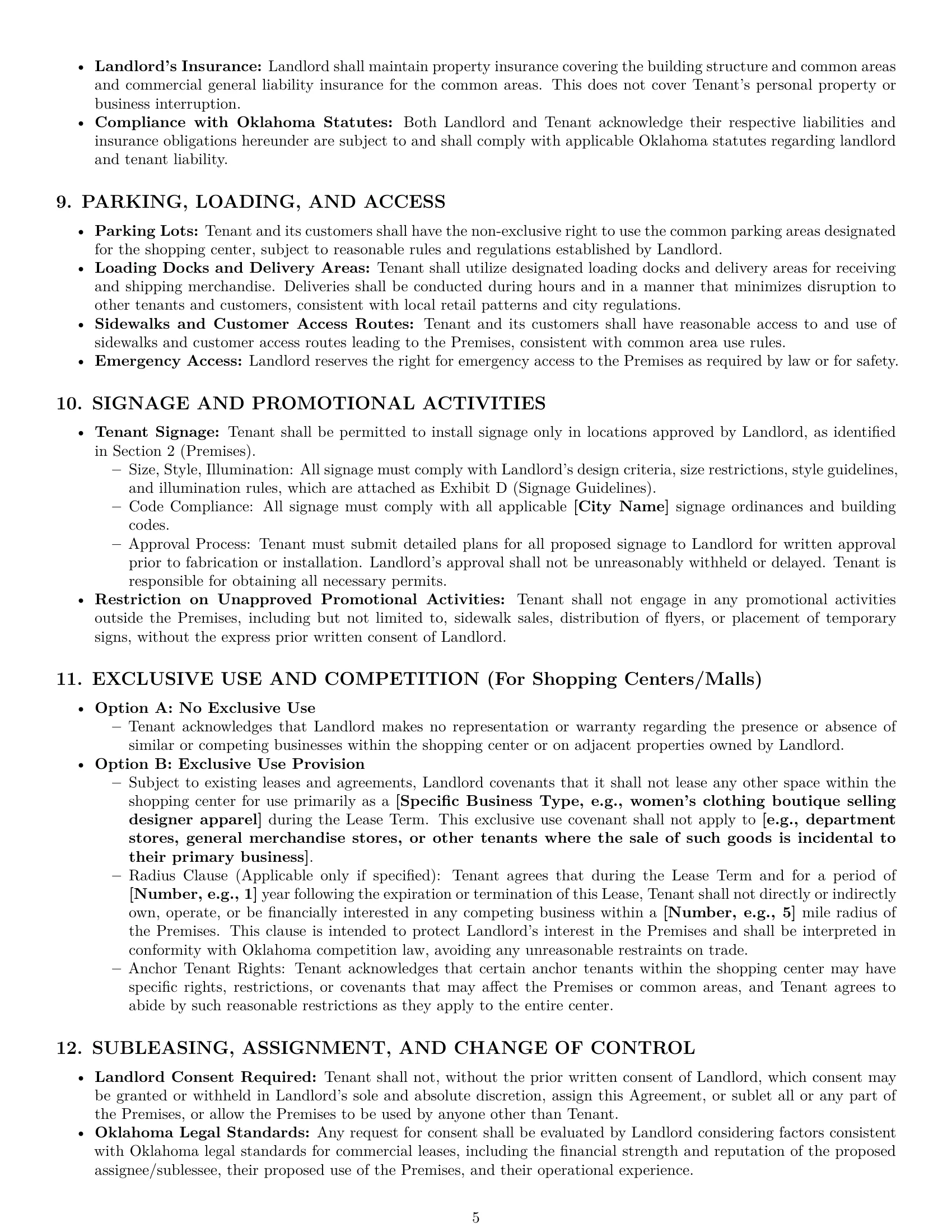 Preview page 5 of Pro Oklahoma retail lease agreement template