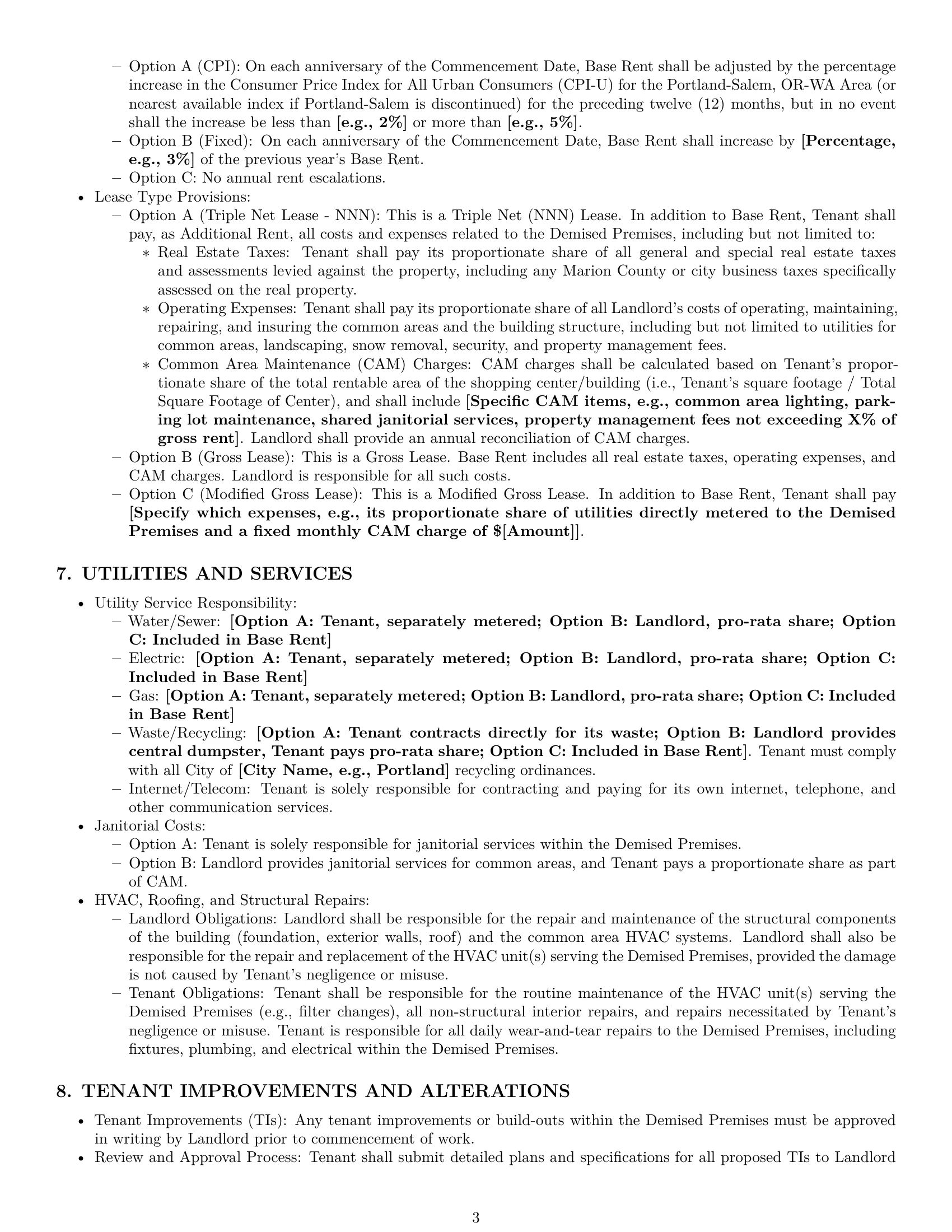 Preview page 3 of Pro Oregon retail lease agreement template