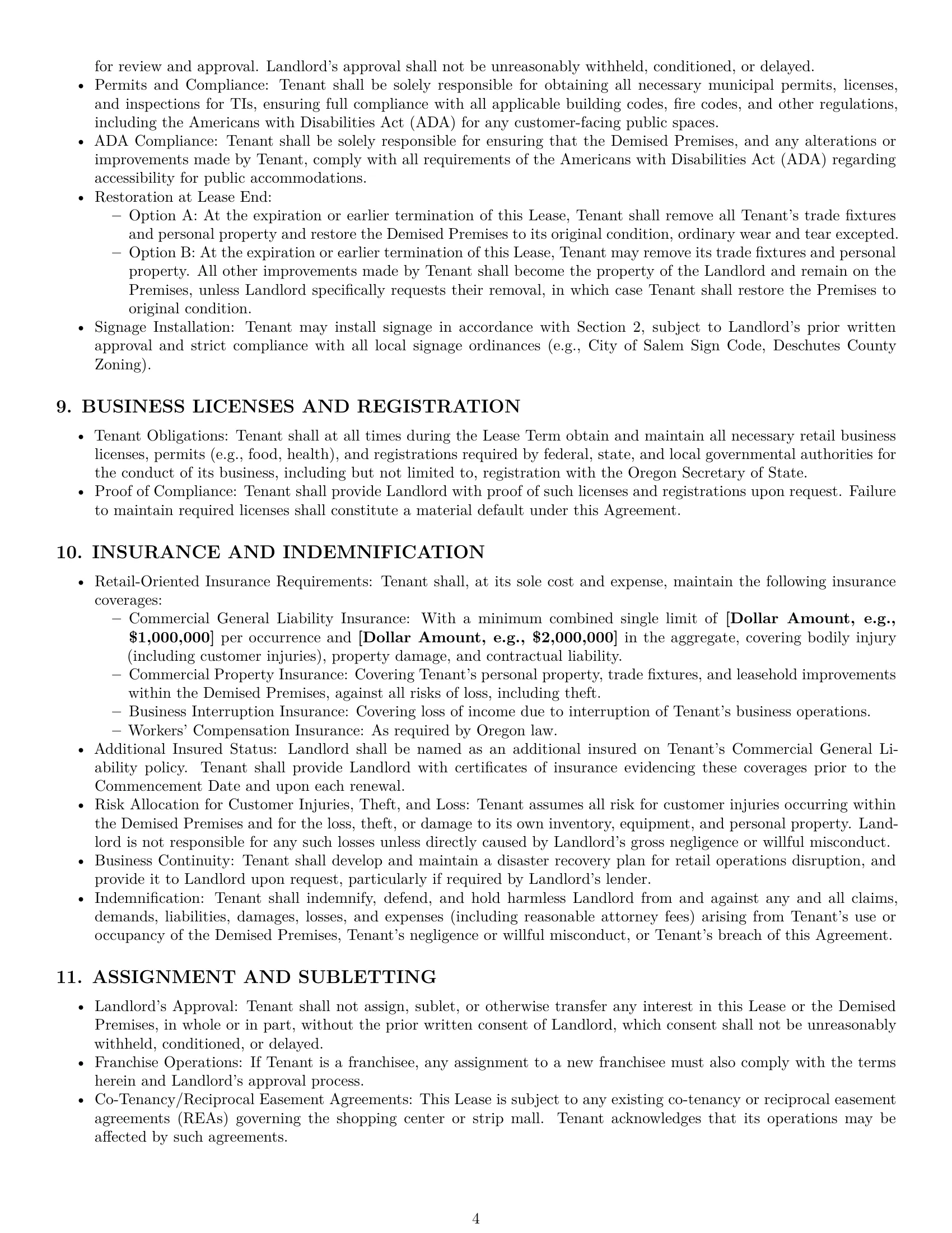 Preview page 4 of Pro Oregon retail lease agreement template