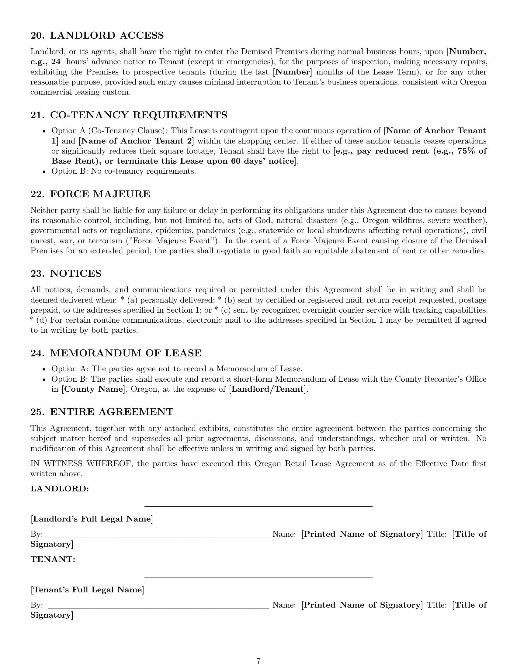 Preview page 7 of Pro Oregon retail lease agreement template
