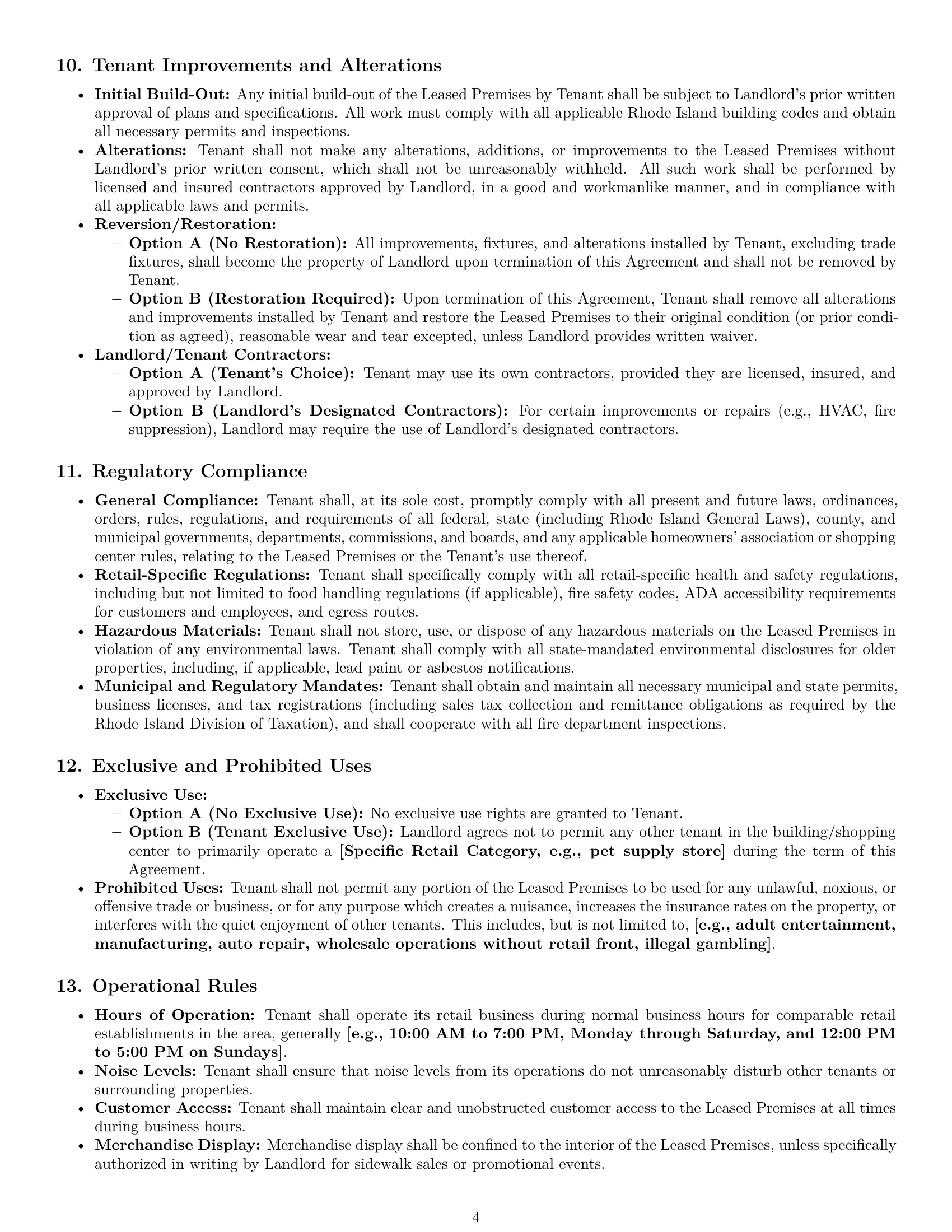 Preview page 4 of Pro Rhode Island retail lease agreement template