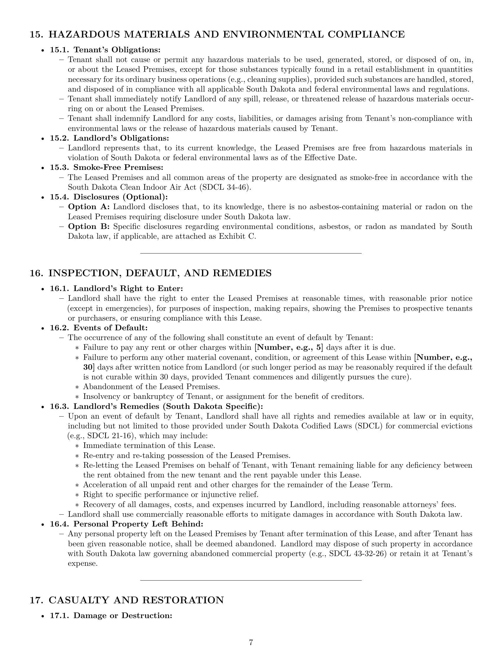 Preview page 7 of Pro South Dakota retail lease agreement template