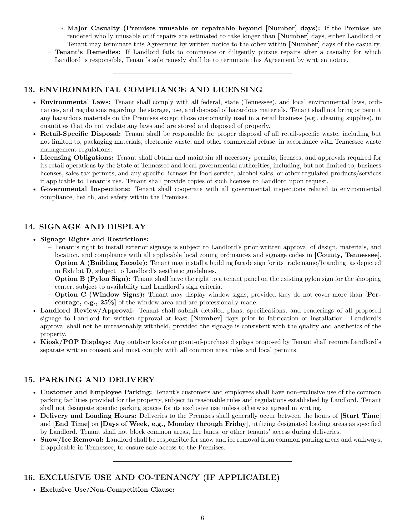 Preview page 6 of Pro Tennessee retail lease agreement template