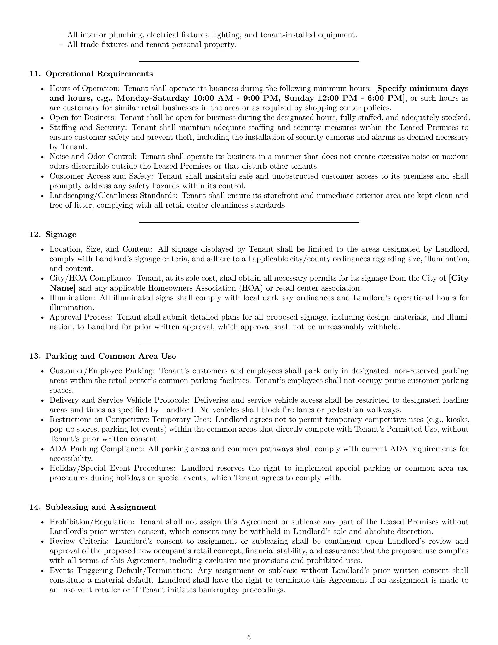 Preview page 5 of Pro Texas retail lease agreement template