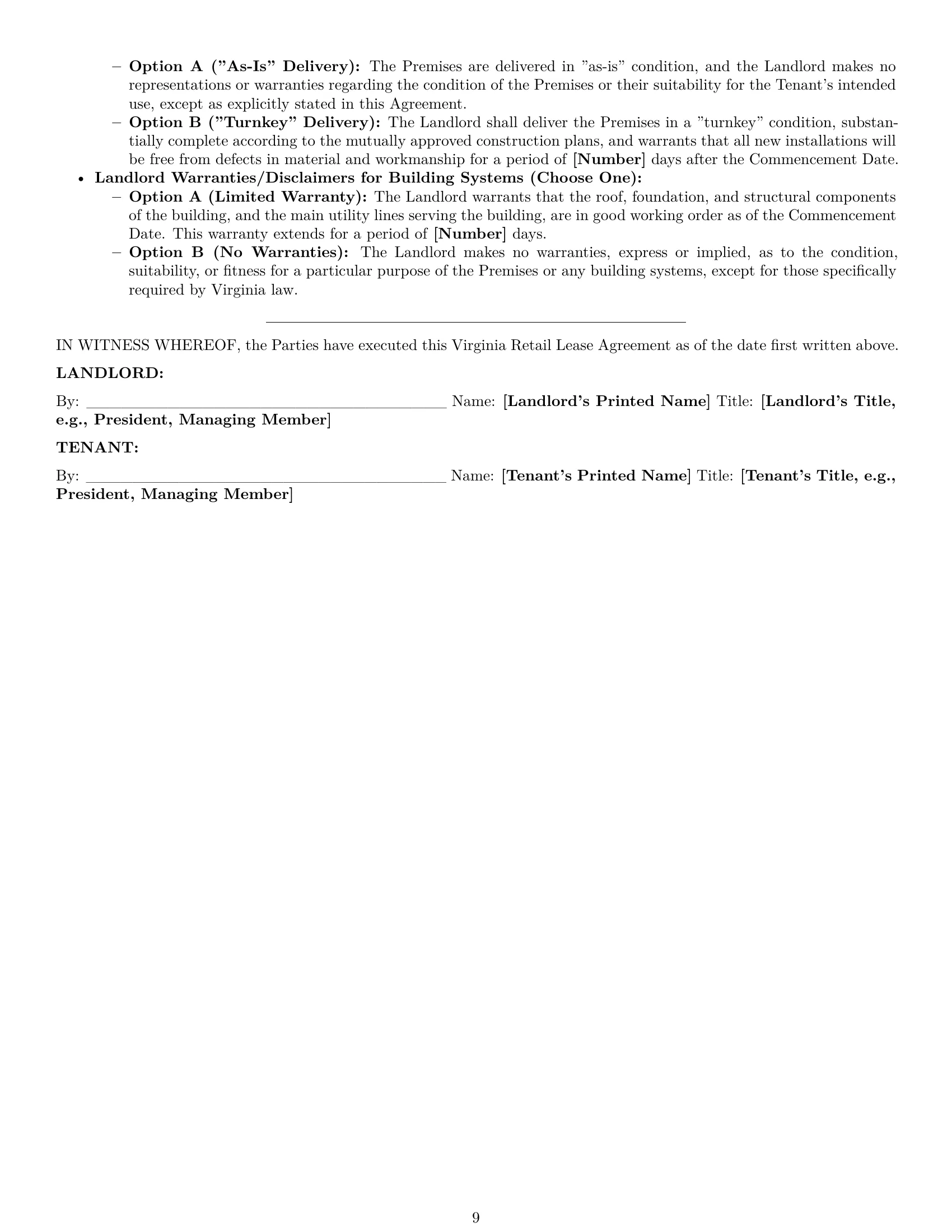 Preview page 9 of Pro Virginia retail lease agreement template