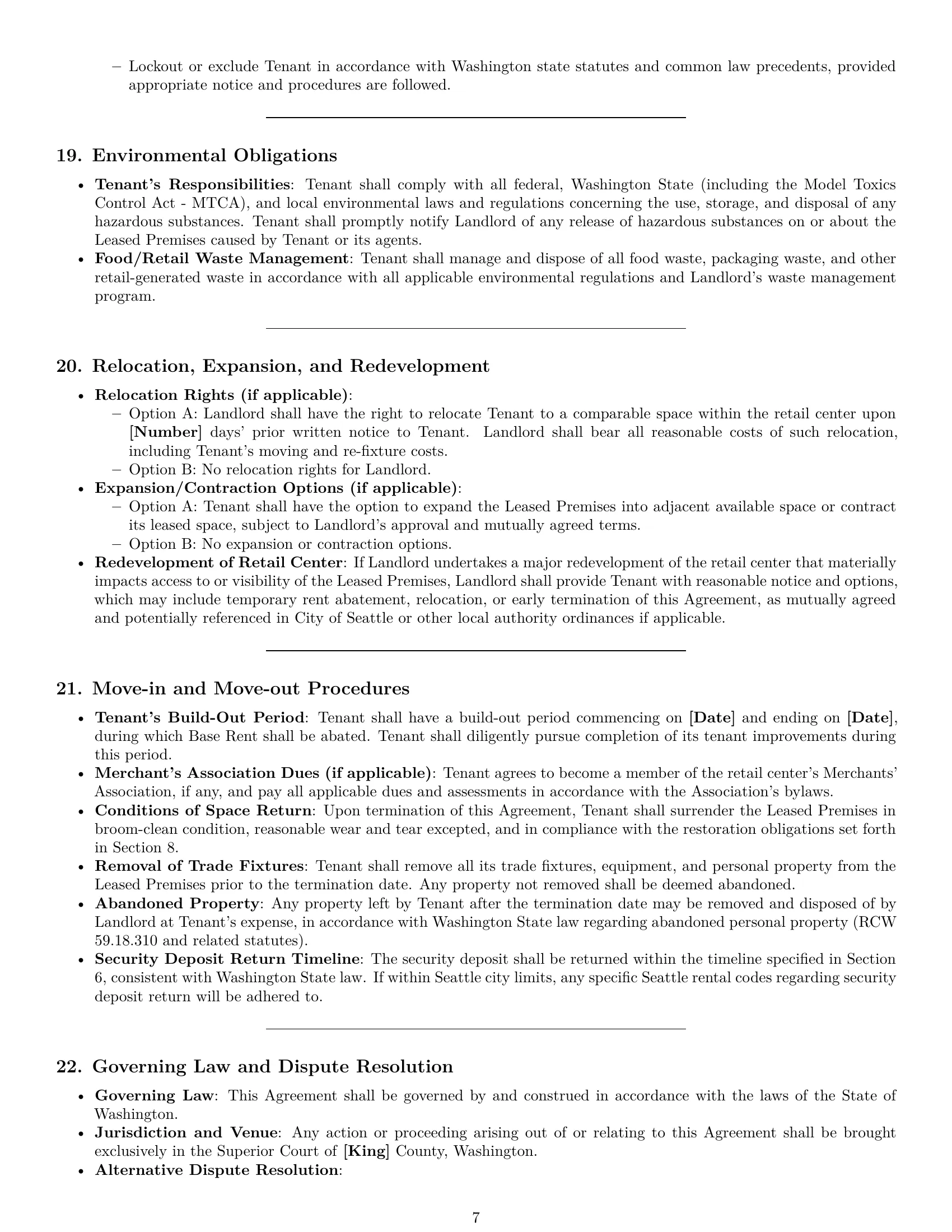 Preview page 7 of Pro Washington retail lease agreement template