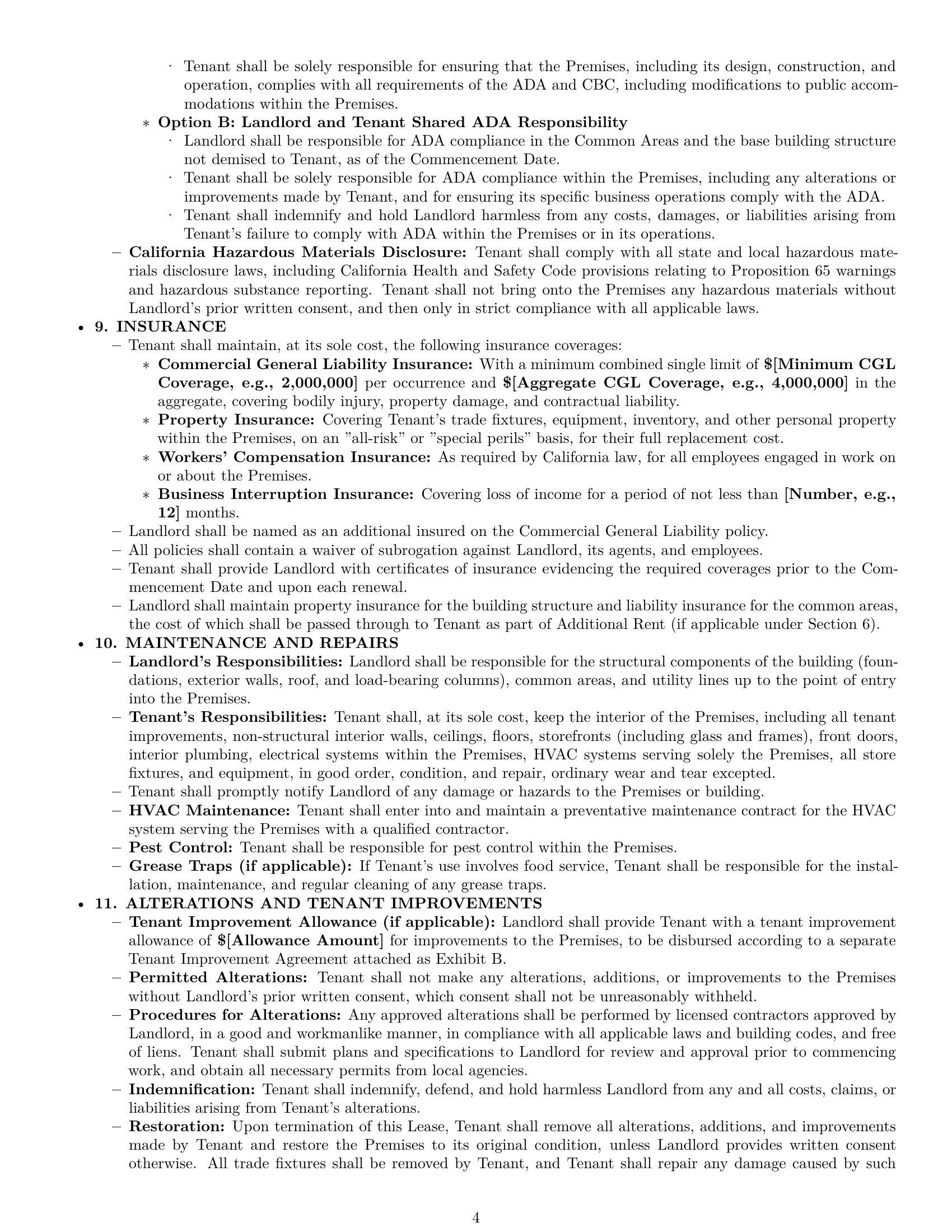 Preview page 4 of Pro California retail lease agreement template